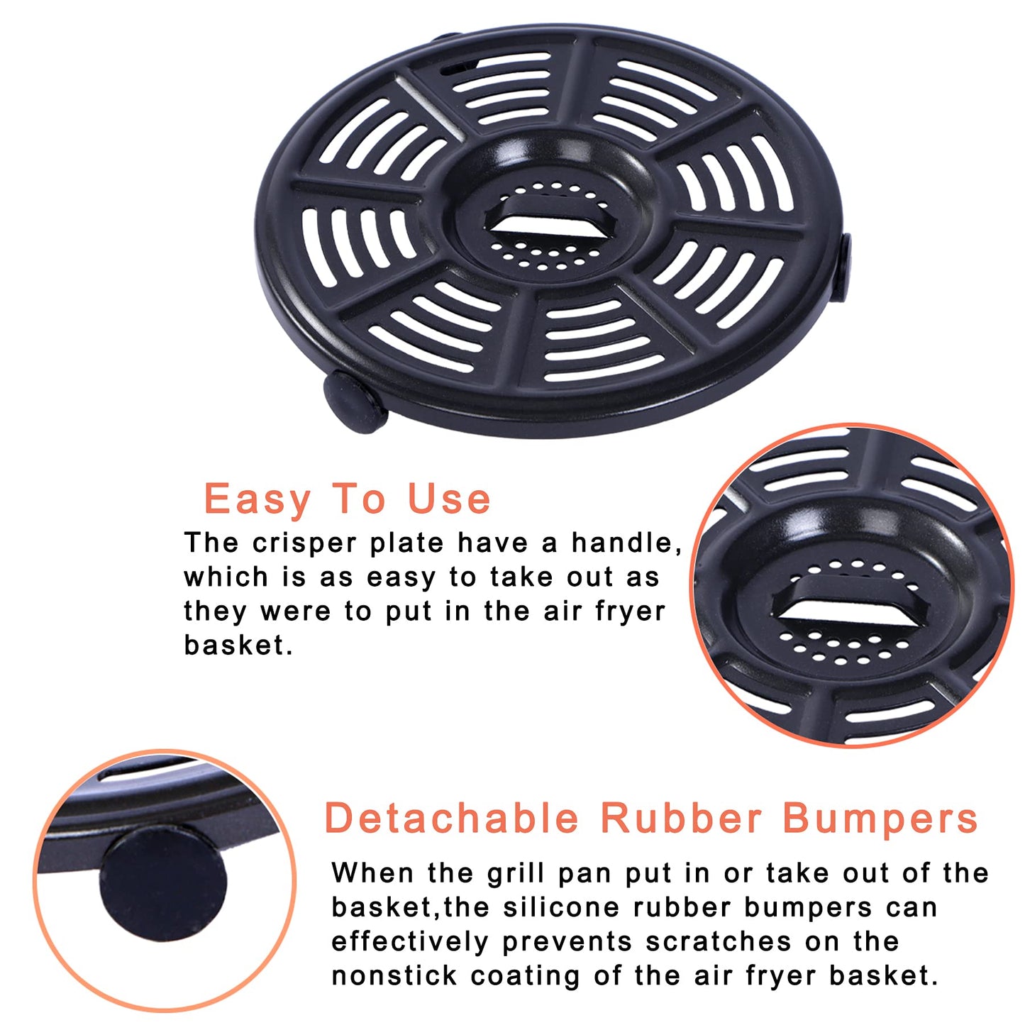 Air Fryer Basket and Crisper Plate for Ninja AF101,Accessories for Ninja AF100 Air Fryer,4QT Replacement Basket,Non-Stick Replacement Parts