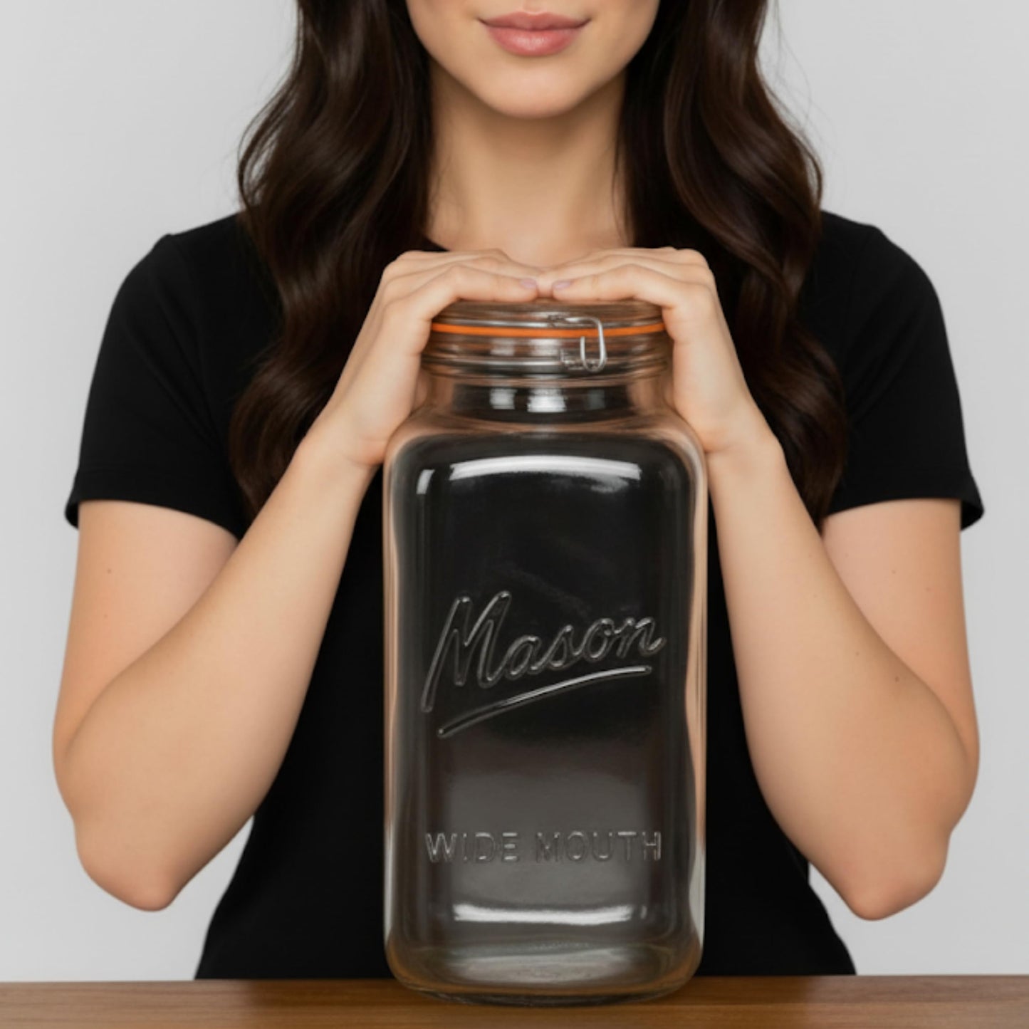 kitchentoolz 2 Gallon Large Glass Mason Jar with Airtight Lid- Extra Wide Mouth - Big Fermentation & Canning Container - Jumbo Storage - Pack of 1