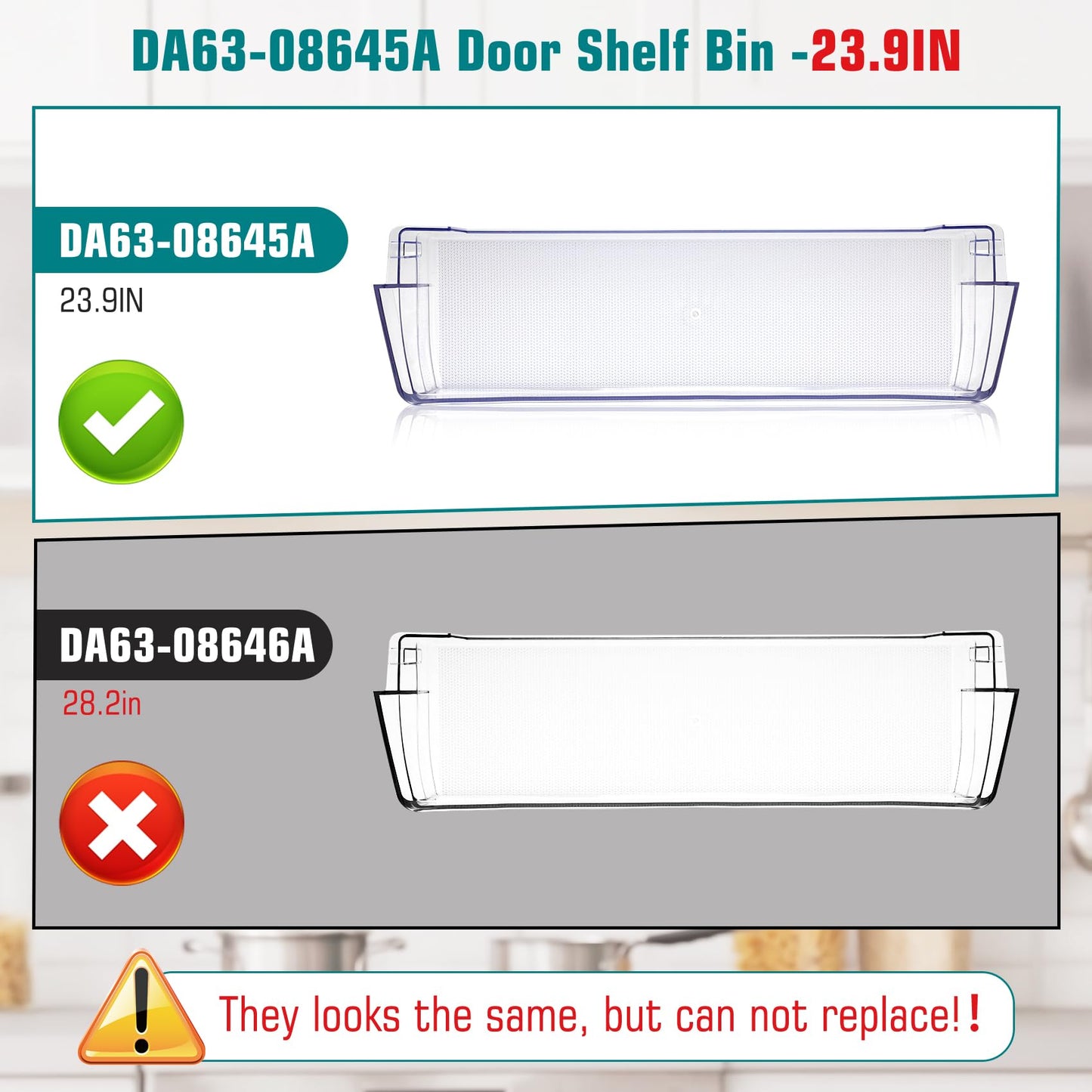 DA63-08645A Refrigerator Door Shelf 1Pack, RT18M6215SR Door Shelf Replacement Compatible with samsung Refrigerator Model: RT18M6215SR RT18M6215SG RT18M6213SR, RT18M6215SG/AA shelf Replace for 4864777