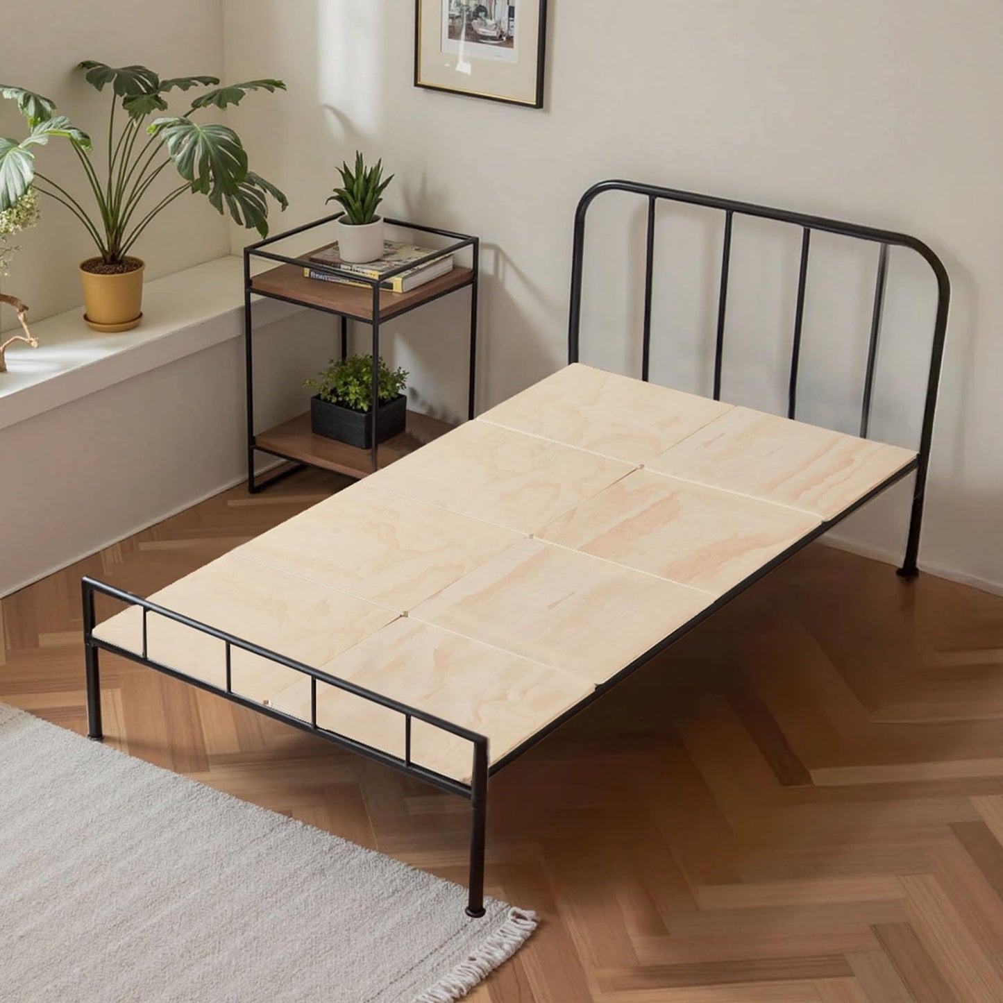 VEVOR Bunkie Board Twin Size, 35" x 71" Foldable Box Spring, 0.4" Thicker Wooden Bed Boards for Under Mattress, Bed Slats with No Assembly Required, Easy-to-use Bed Support Board
