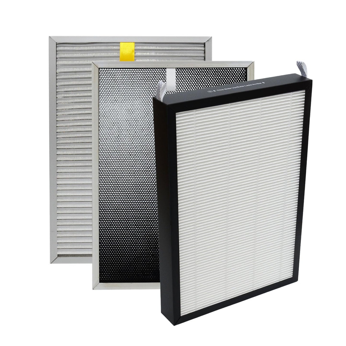 PUREBURG Replacement Filter Pack Compatible with Nuwave OxyPure 47001, 47002, 47003, 47004 Air Purifiers,1-Pack (3 Filters) H13 HEPA Activated Carbon Stainless Steel Pre-filters,Ozone Removal Filter
