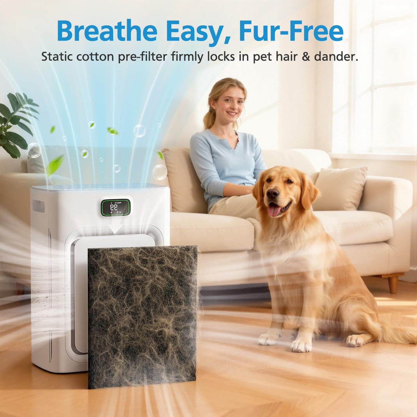 P358 Replacement Filter Compatible with HEAPETS P358 Pet Air Purifier, HEPA Air Filter for Pet Hair, Dander & Odor, Includes 8 Pre-Filters + 4 Combo HEPA & Carbon Filters