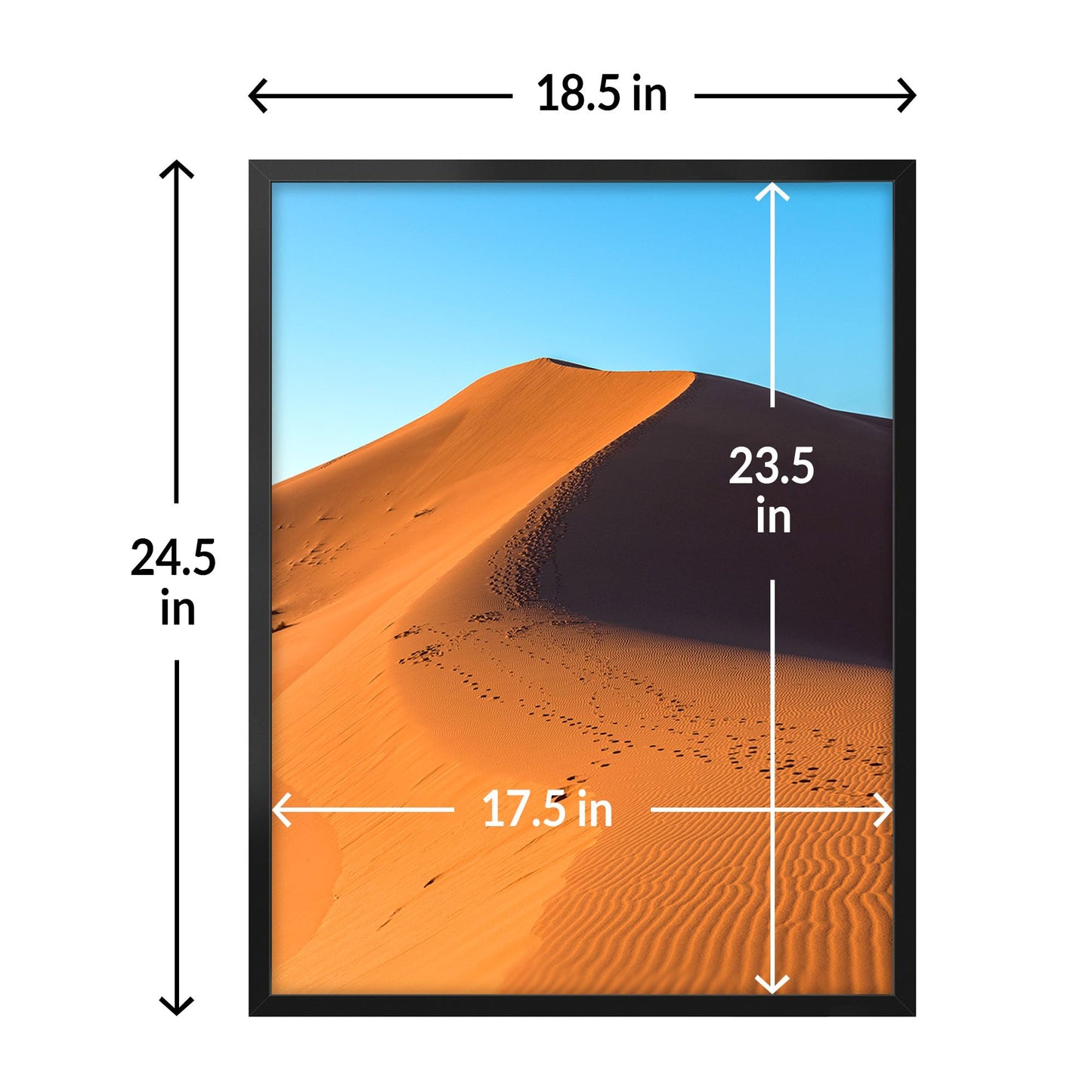 LaVie Home 18x24 Picture Frame for Wall Display, 18x24 Black Picture Frame with HD Plexiglas, 18 x 24 Poster Frame 1 Pack, Display Frame for Vertical or Horizontal, Classic Collection