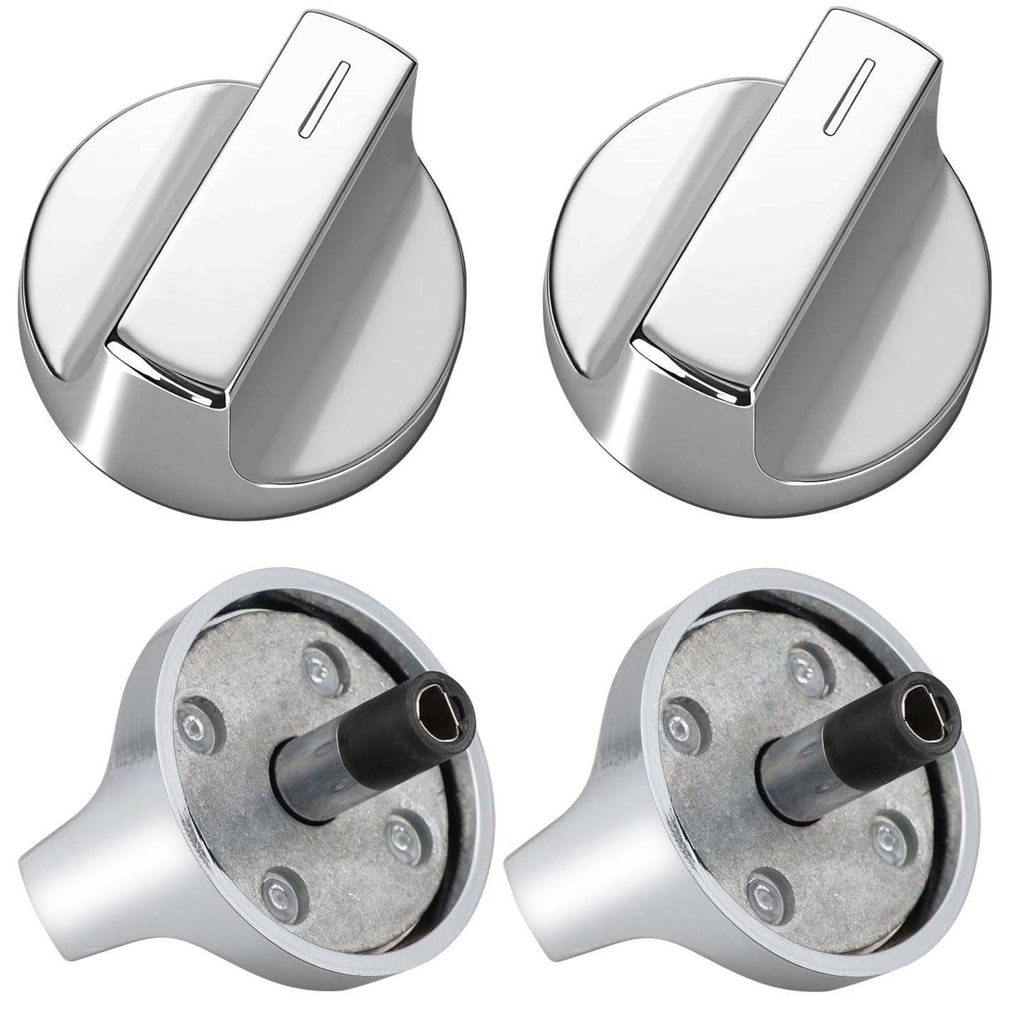 4 Pack Enhanced W11517334 for Whirlpool Gas Range Oven Knobs Replacements W10850033,W11122869 Compatible with Models WEG515S0FB0 WEG515S0FS0 WEG515S0FS2 WEG515S0FS3 WEG515S0FW0 WEG745H0FS0