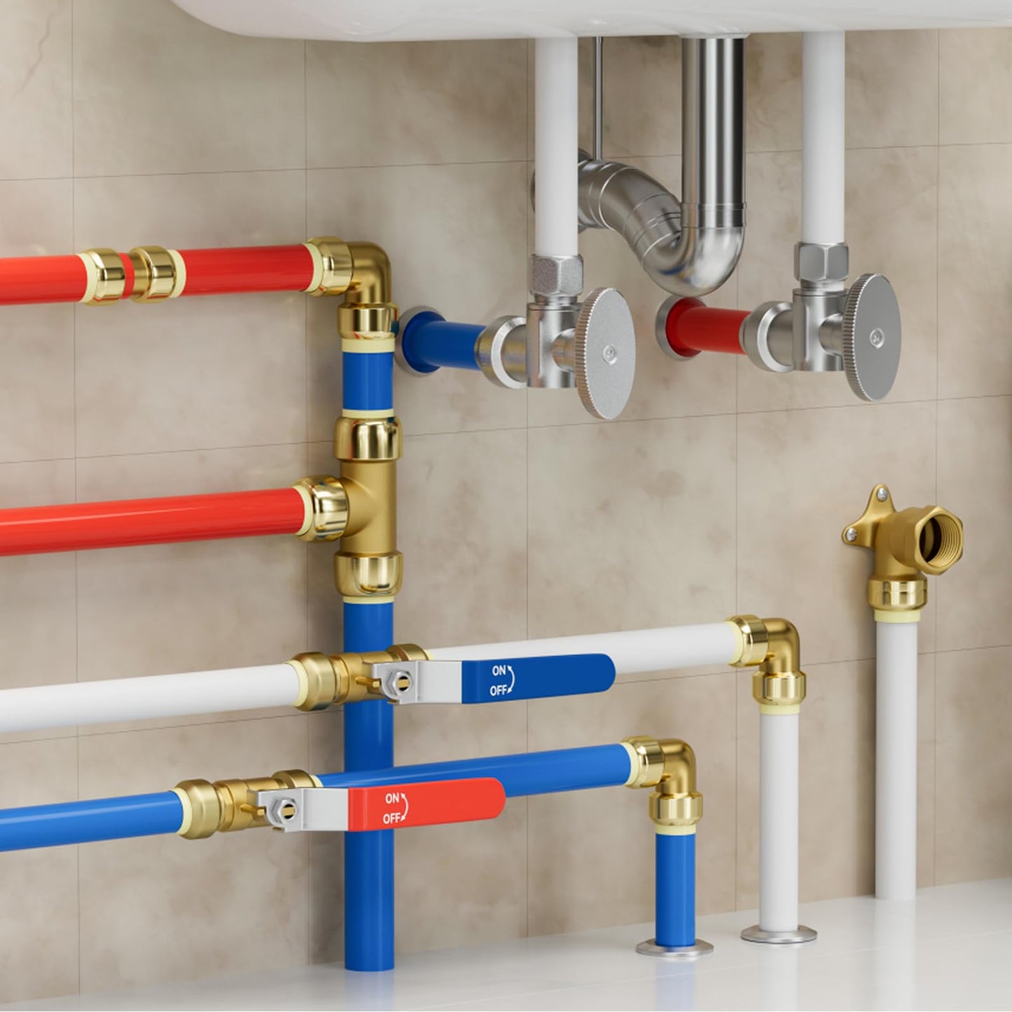 (Pack of 10) EFIELD 3/4 Inch Straight Coupling Push-Fit Fitting to Connect Pex, Copper, CPVC with a Disconnect Clip,(PF008)