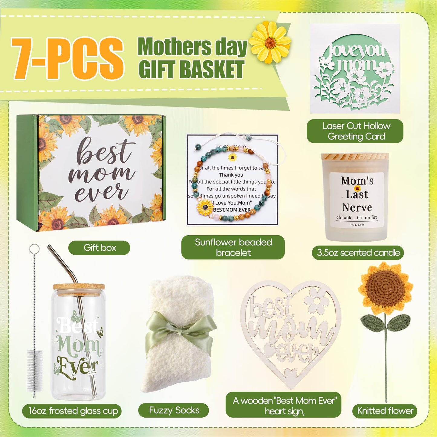 Mothers Day Gifts for Mom - Best Mom Ever Gift Set, Personalized Mum Gifts, Mama Care Package,Unique Birthday Gifts for Mom from Daughter, Son, Wife, Grandma