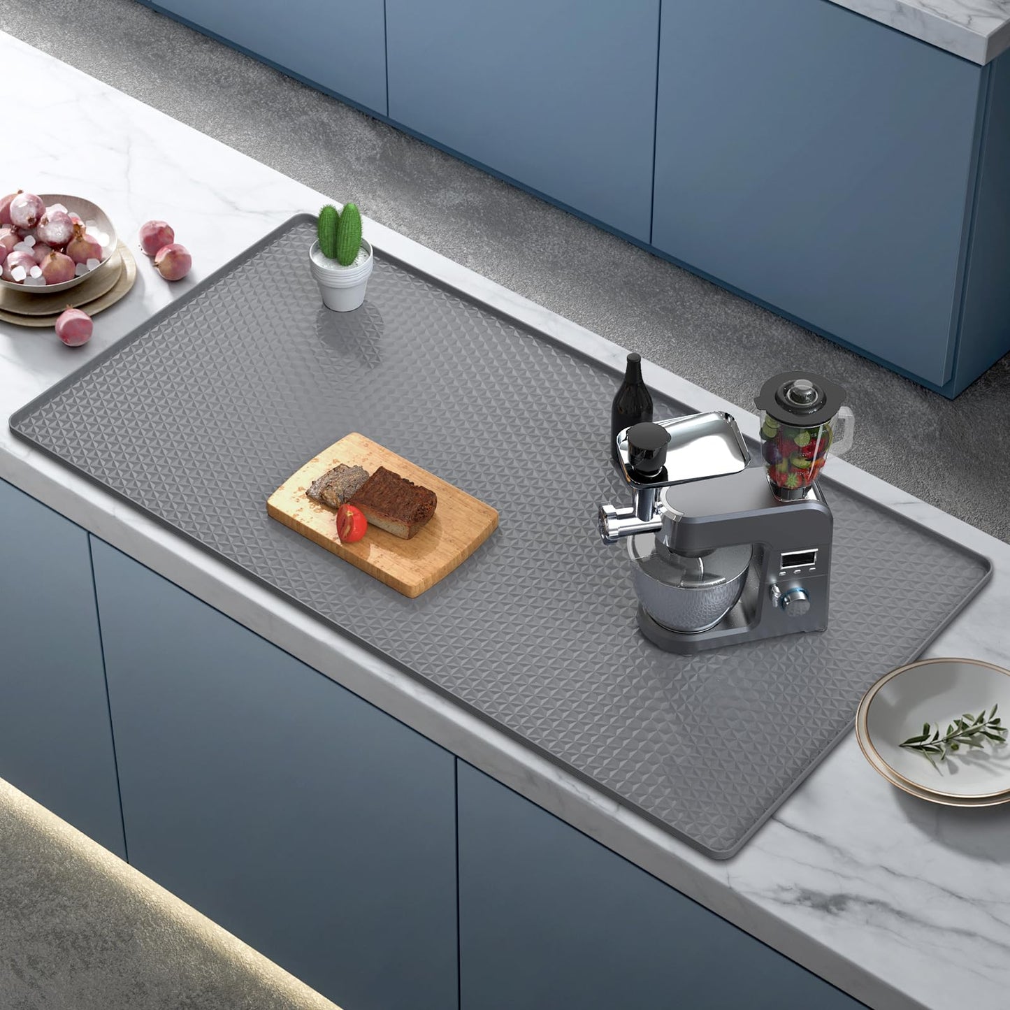 54" x 27.5" Washer and Dryer Covers for the Top，Waterproof and non-slip Washing Machine Cover，Applies to Kitchen、laundry room organization，Washer Dryer Countertop. (Gray)