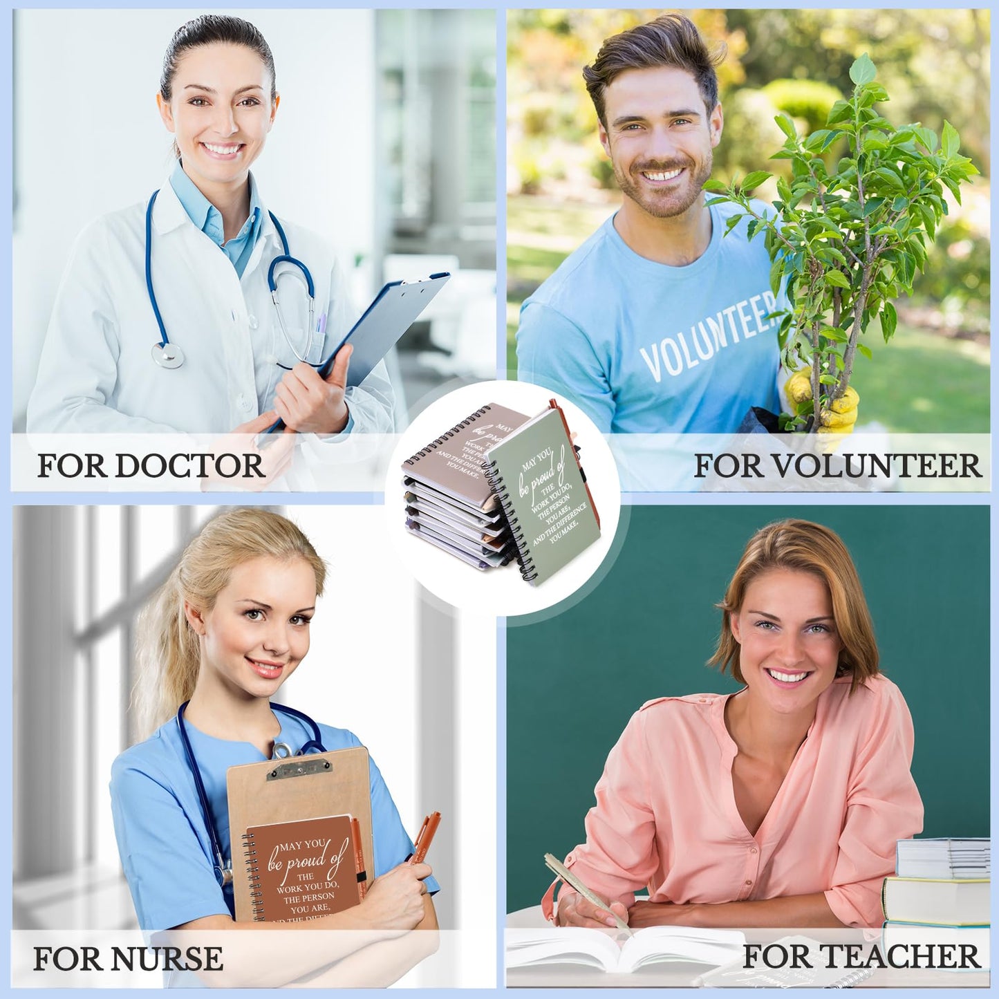Honoson 30 Sets/60 Pcs Graduation Appreciation Gifts May You Be Proud The Work Notebook with Ballpoint Pen Thank You Notebooks 2026 CNA Appreciation Gifts for Staff Nurse Coworker (Vivid Color)
