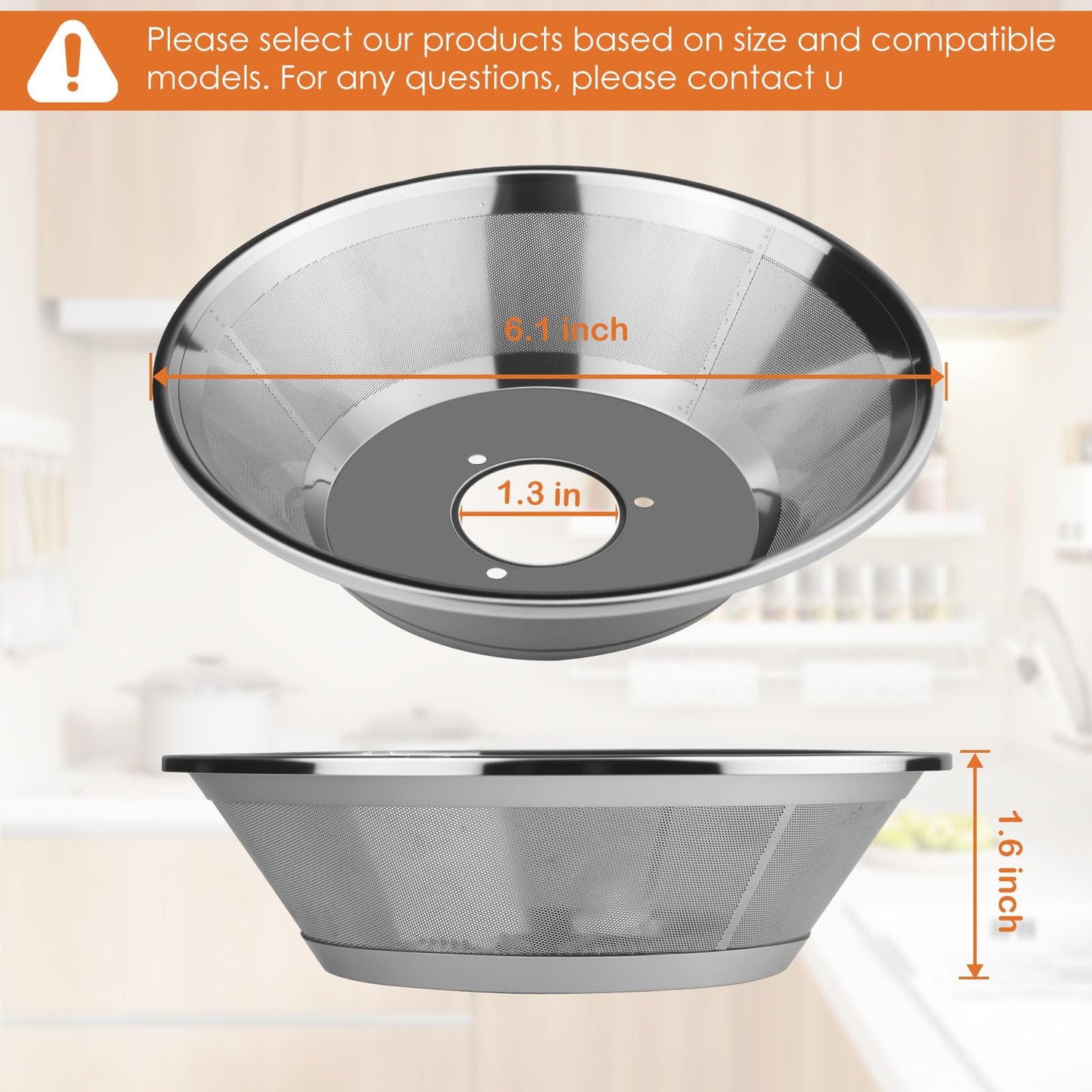 BR-3/BR-1 Juicer Mesh Filter Basket （No Base）Compatible with Breville Juice Models BJE510XL,BJE820XL,JE98XL, BJE200XL, With Mesh Strainer Bowl, Blade, Screws & Wrench,Easy to Replace