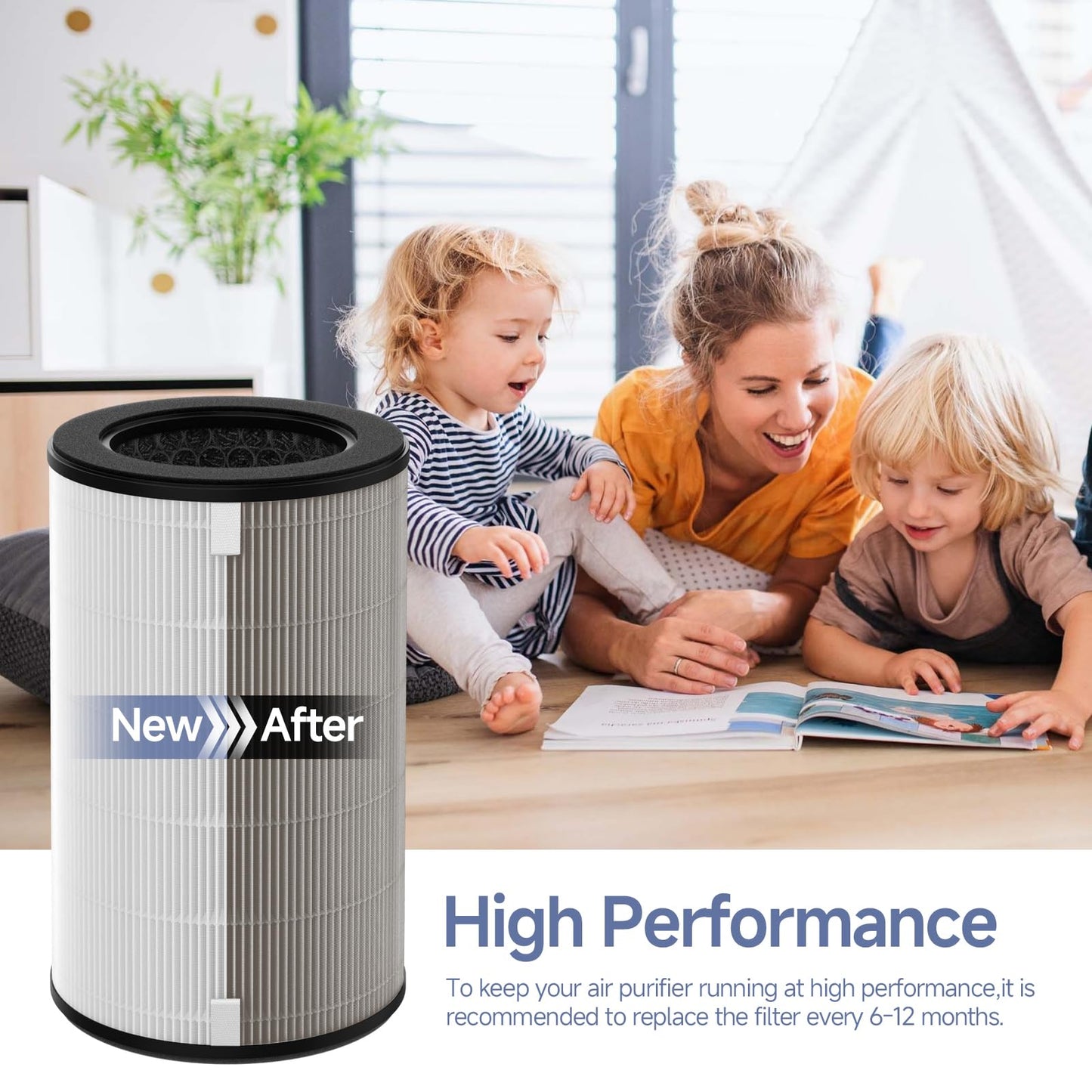 AP-T45 AP-T40FL Replacement Filter Compatible with 1461901 Homedics Total Clean 5-in-1 Air Purifier, AP-T45, AP-T45WT, AP-T40, AP-T40WT, AP-T40WTAR, AP-T40FL, H13 True HEPA Filter, 2 Pack
