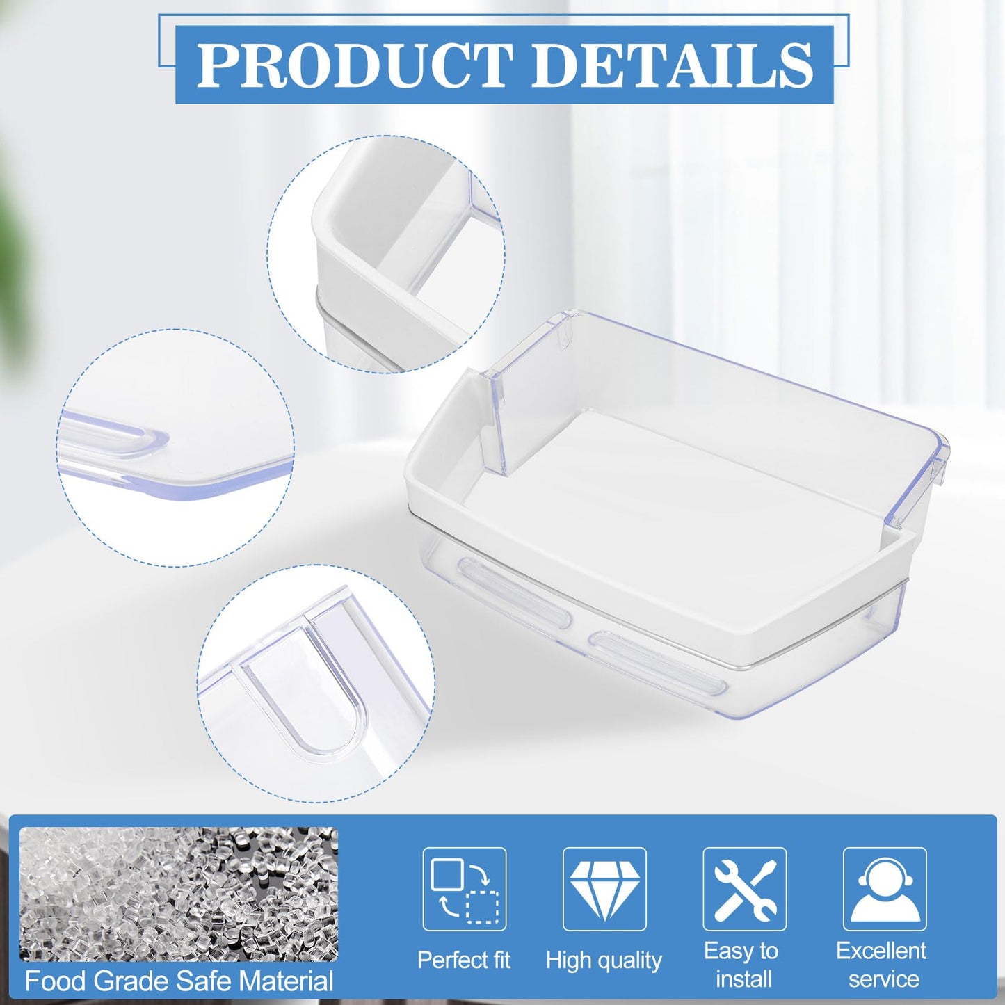 WR71X11044 WR71X11059 Refrigerator Door Shelf Bin (Right Side) ,Compatible with GE Refrigerator Replacement Shelves Replaces PS6011779, AP5656690, 2691847, EAP6011779 Refrigerator Parts & Accessories