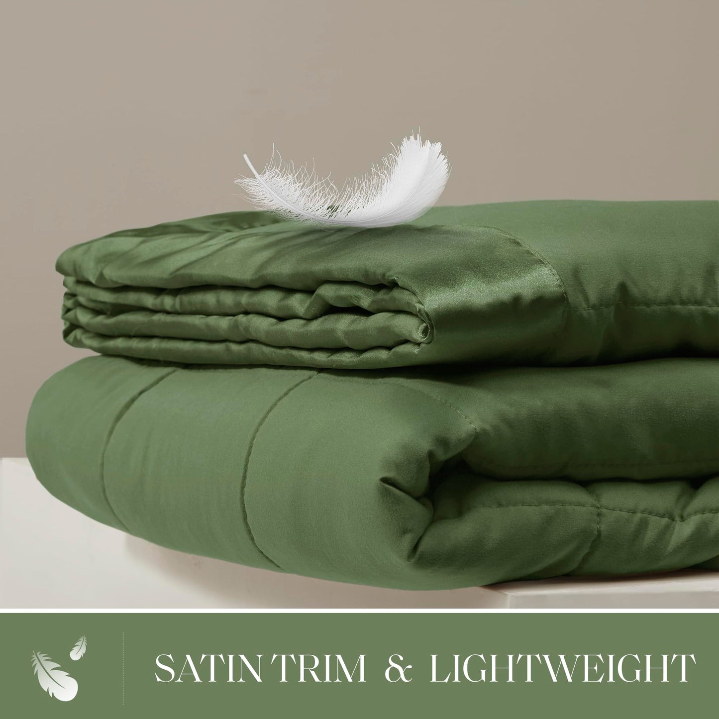 Madison Park Queen Blanket Quilted Microfiber, Satin Binding, 3M Scotchgard Moisture Wicking, Soft and Lightweight Summer Blanket for Couch, Windom, Full/Queen, Green