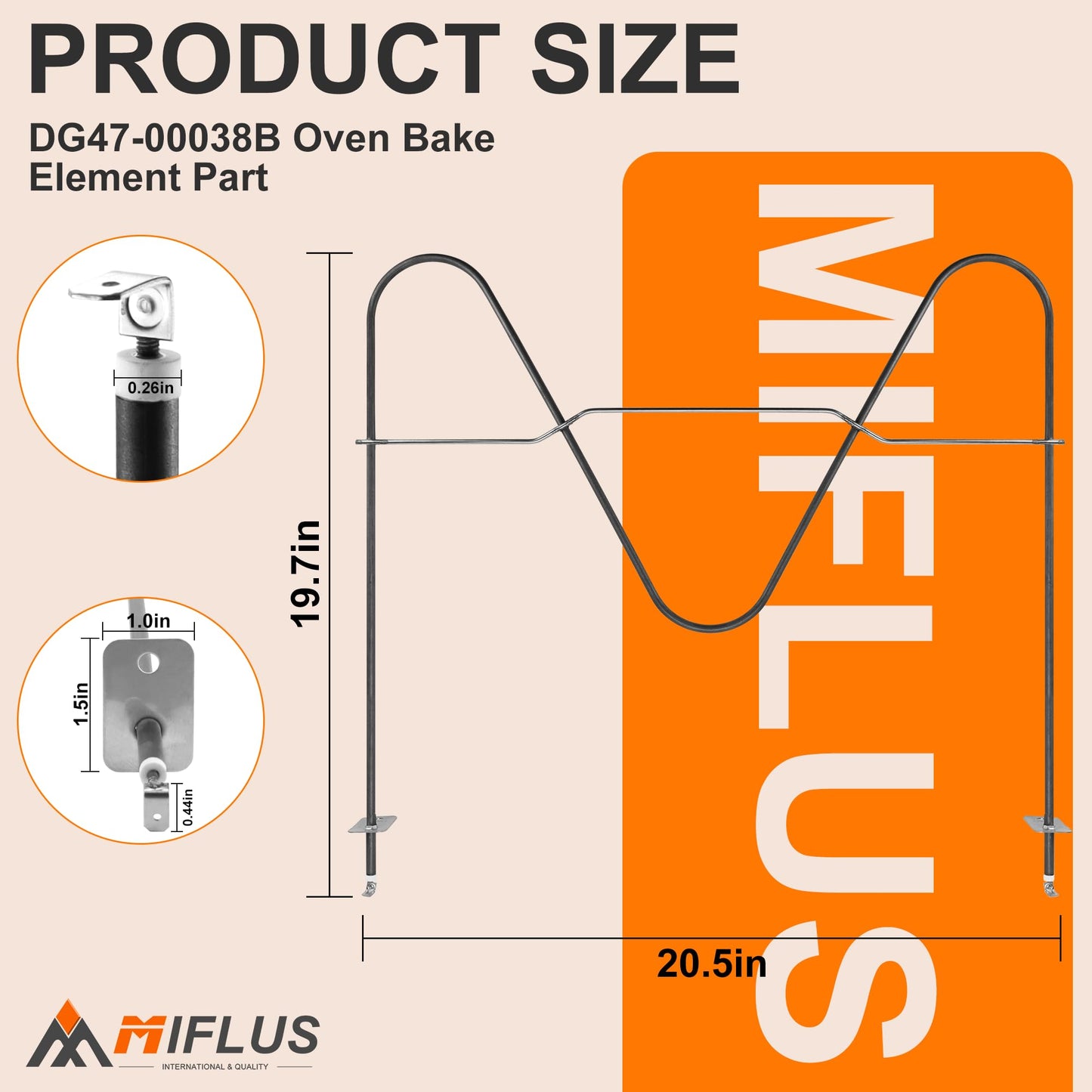 MIFLUS DG47-00038B Oven Bake Element/DG47-00038A Bake Element Compatible for Samsung Oven Bake Element/Samsung Oven Heating Element Replacement/Samsung DG47-00038B Bake Element