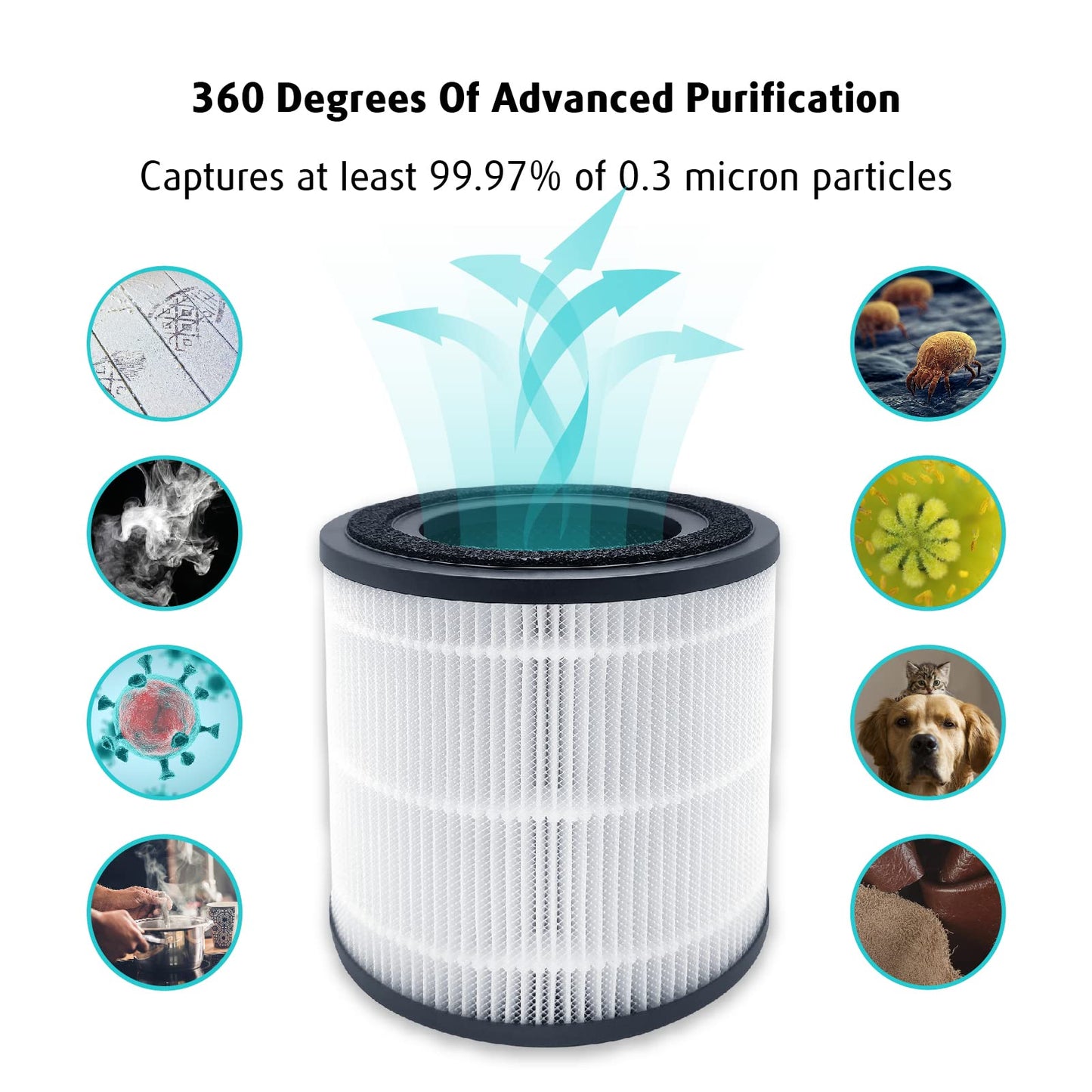 Filters Compatible with BISSELL MYair Pro Air Purifier 3139A 3139B, 3139A Replacements Filter, 3069