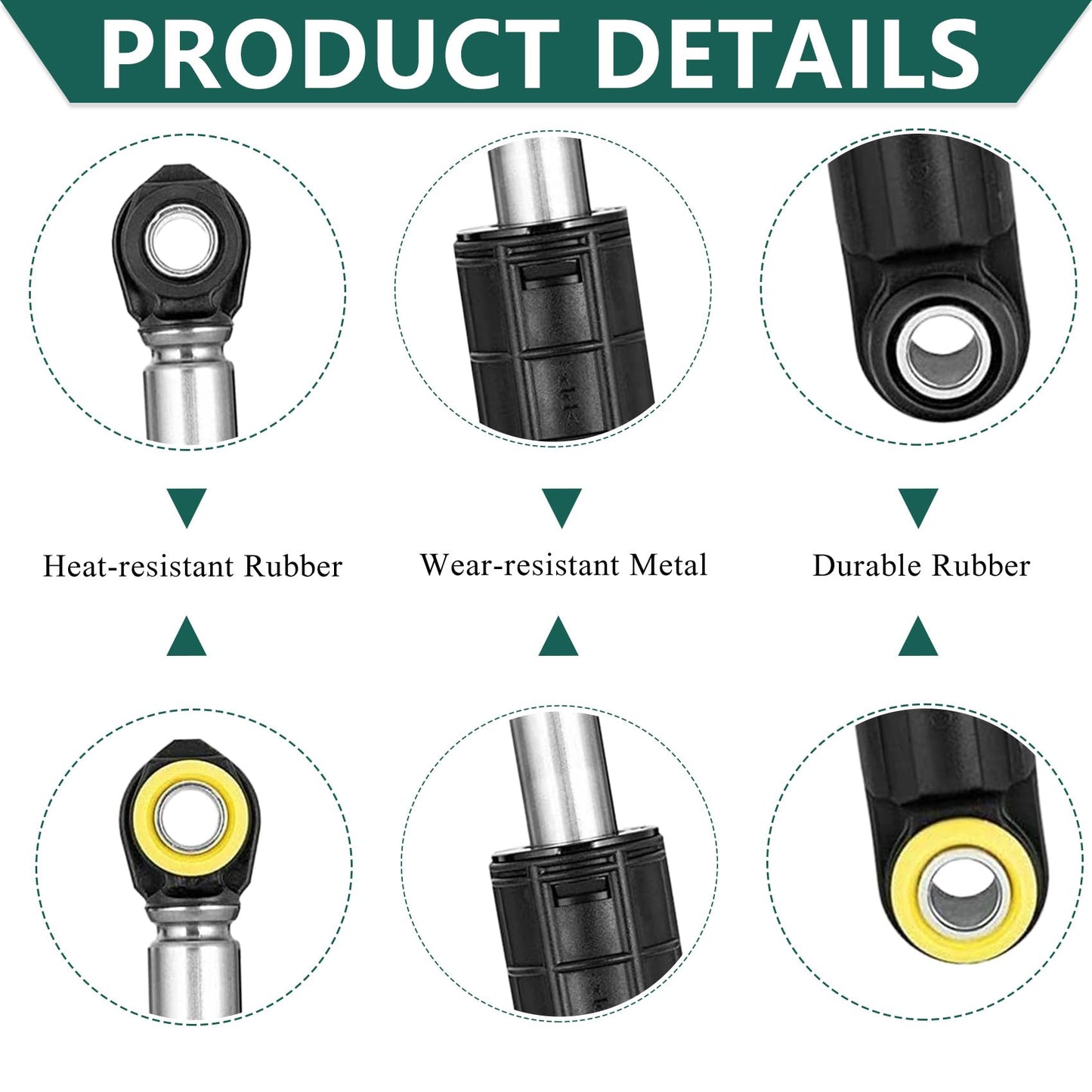 Washer Shock Absorbers 4PC Fit for samsung WF42H5000AW WF42H5200AP WF42H5200AW WF42H5200AF WF45N5300AW WF350ANP WF330ANW WF350ANW WF45M5500AW WF42H5600AW WF45K6500AV WF45K6500AW WF50K7500AV