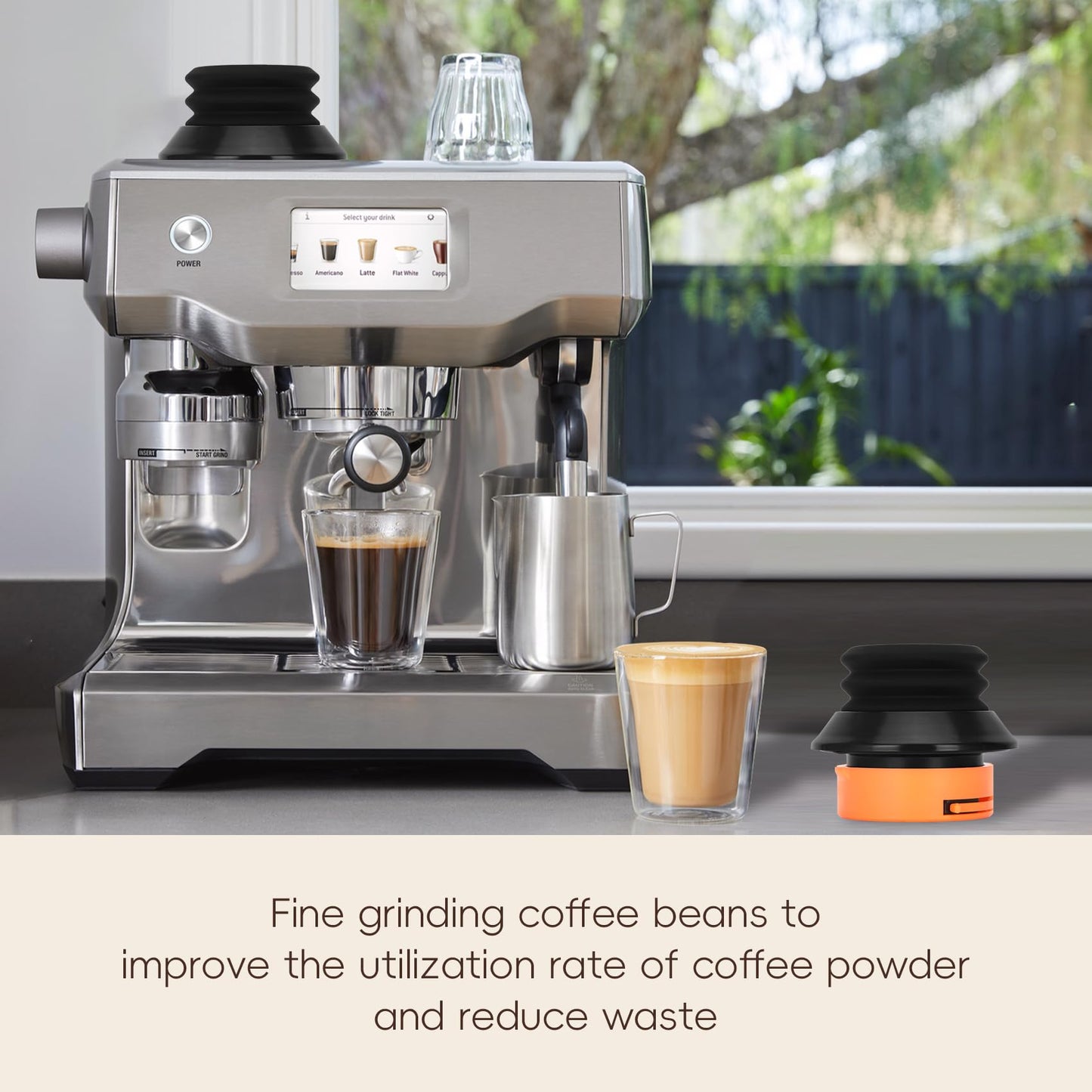 for Breville Single Dose Hopper with Silicone Bellows, Single Dose Hopper Compatible with Breville Barista Express, Breville Barista Pro, Breville Barista Touch, and Impress