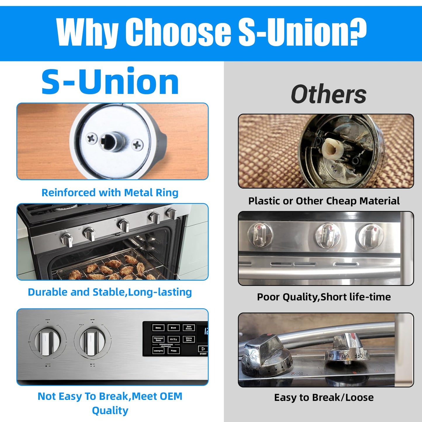 Upgraded W11239985 for Whirlpool Stove Knobs Replacement,W11239985 Whirlpool Gas Stove Oven Knobs W10850015 WFG550S0HZ0 WFG525S0JV0 WFG525S0HZ0 WFG525S0HZ1 W11032553 Range Knob (5pcs)