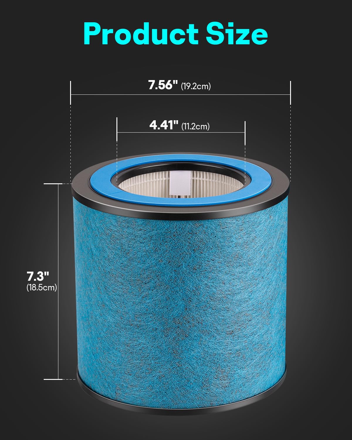 Leemone HP152 HP153 Replacement Filter Compatible with Shark Air Purifier HP150, HP151, HP152, HP153, HP155, UA155, HP152C, HE15FKPET, NeverChange True HEPA with Pet Particle Barrier, 2 Pack