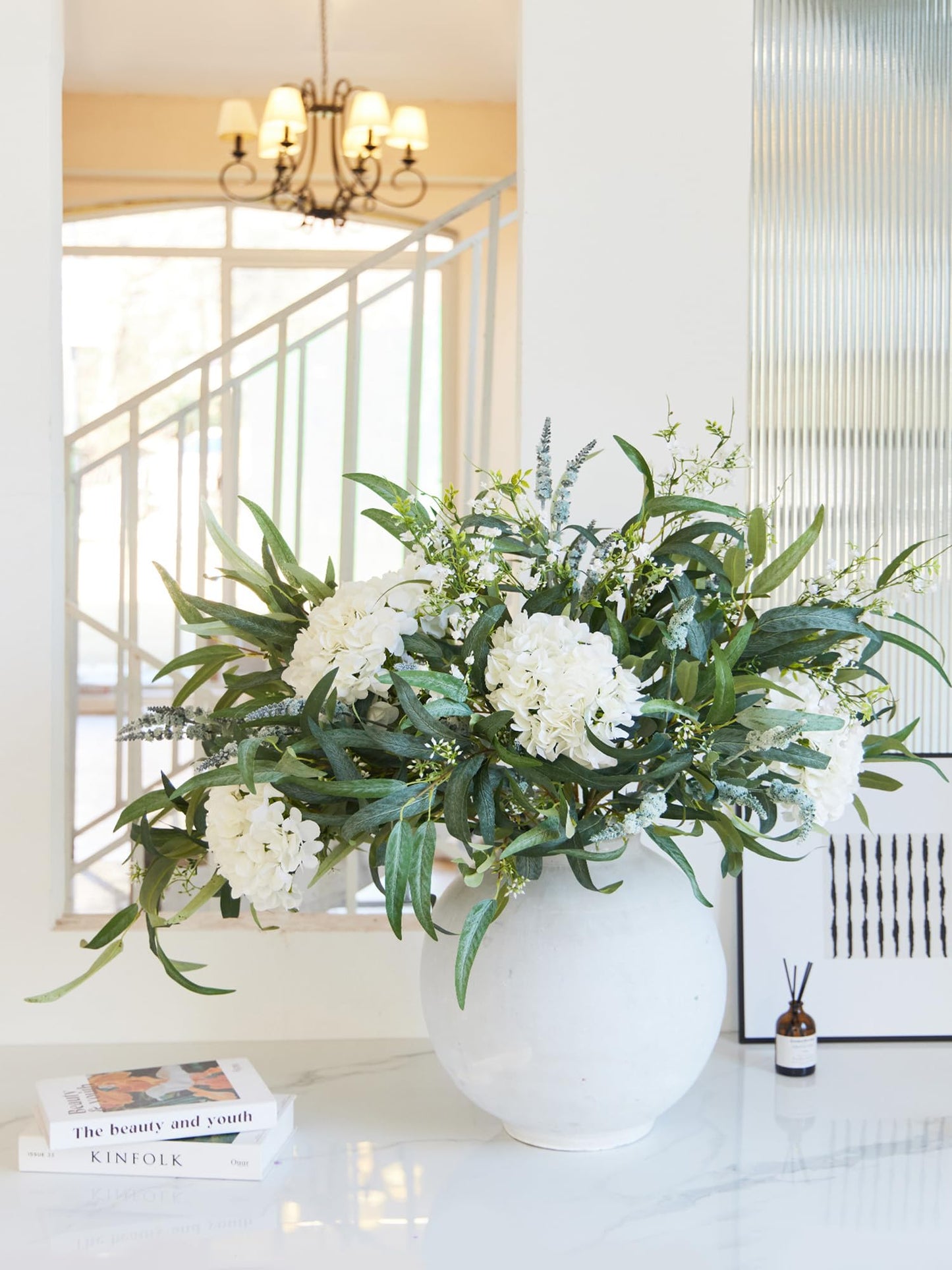 MISSPIN Artificial Flowers with Greenery Stems Faux Plants Indoor Branches for Tall Vase Ultra-Realistic, 13 Pcs Wedding Centerpieces, Home Decor & DIY Bouquets