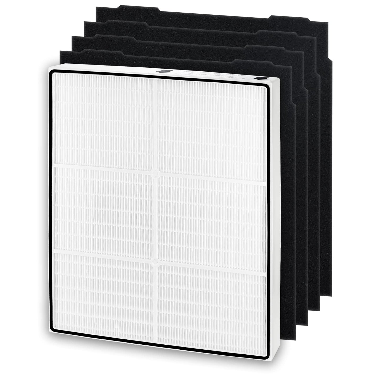 Funmit AP510 & AP450 Filter Replacement for Whirlpool Whispure AP51030K AP51030KB AP45030K WP500 WP1000 1183054K 8171434K Air Purifiers, 1 High Efficiency Filter and 4 Activated Carbon Filter