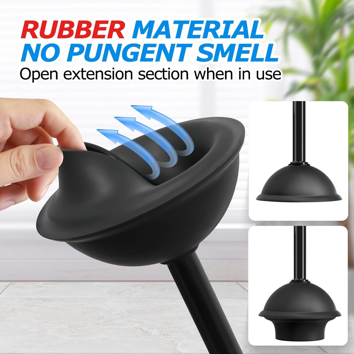 FORASTO 4Pack 2 in 1 Toilet Brush and Plunger Set, Extended Handle Plunger,Toilet Bowl Brush Plunger Set,Bathroom Cleaning Tools,Toilet Brush Plunger Combo,Cleaning Supplies, Cleaning Brush