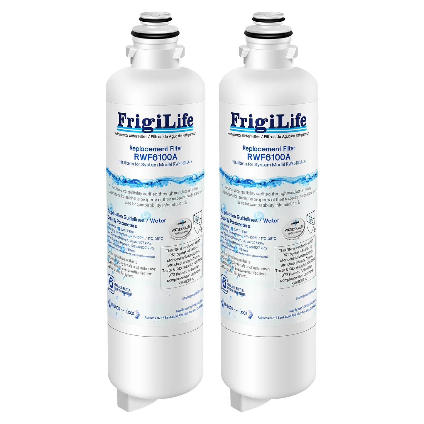 FrigiLife BORPLFTR55 Replacement for Bosch Ultra Clarity Pro BORPLFTR50, 12033030, 12028325, 11025825, 11032531, B36CT80SNS, B36CL80ENS, WFC100MF, WFS200MF, RA450022, 2PACK