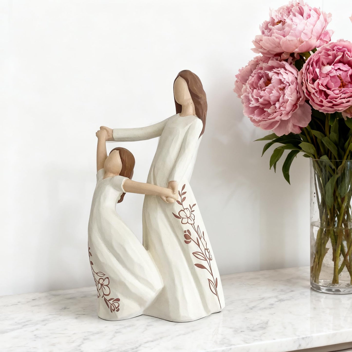 GZVDYG Mother Daughter Dancing Resin Figurine, 6.1" H,Cherished Gifts for Mom & Daughter, Birthday Wedding Mother's Day Timeless Keepsake Decor