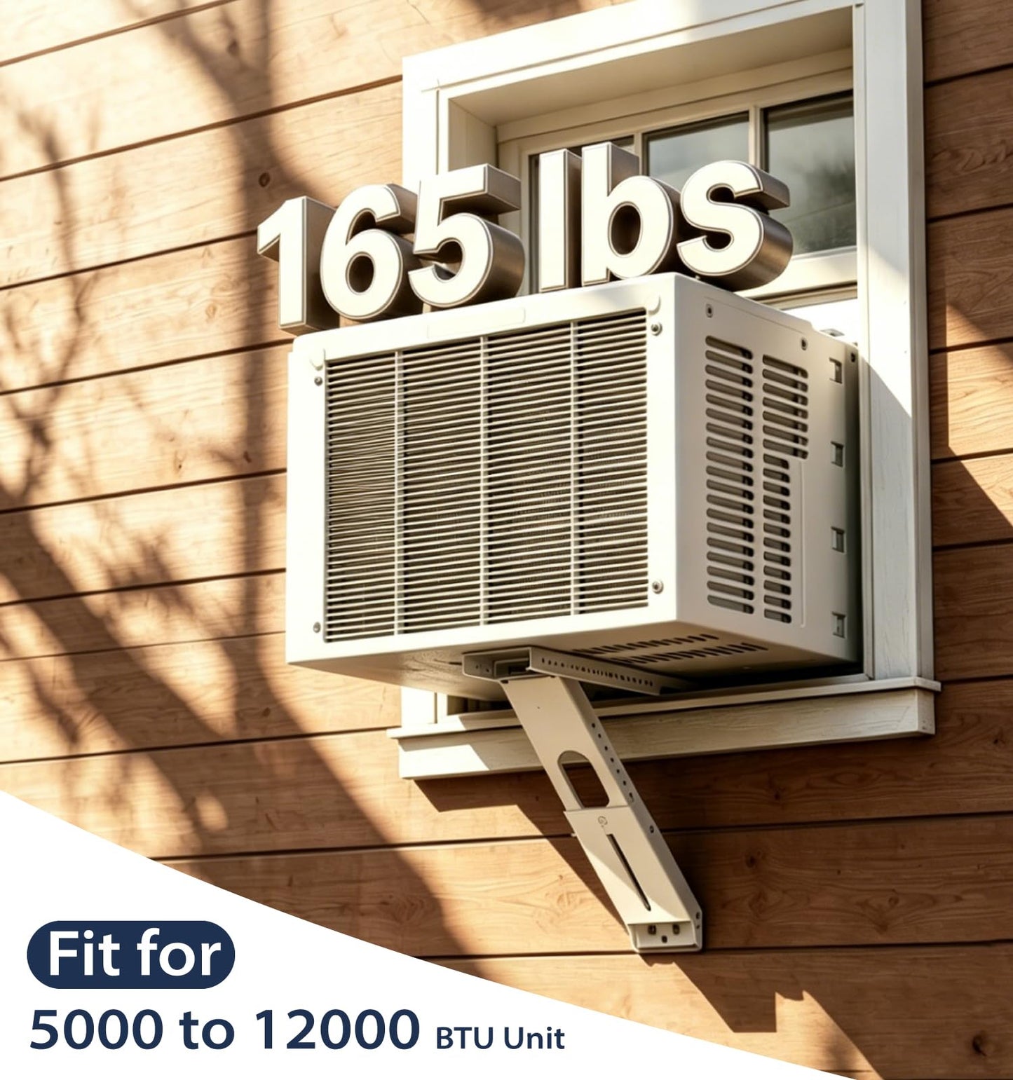 ISOKER No Drilling Window AC Bracket,HVAC Brackets Fits Single & Double-Hung Windows,Holds Up to 165lbs,Heavy Duty Single Arm Window Air Conditioner Bracket for 5000-12000 BTU Units
