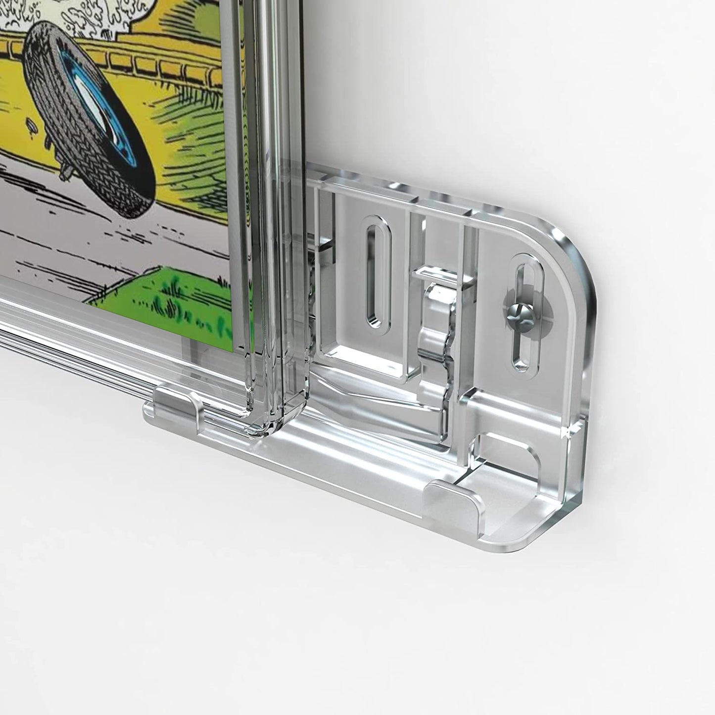 Hello LLamas SlabGrabs-Standard Fit 20-Piece Comic Wall Mount (Holds 10 Slabs), Active-Grip Security Lock, Heavy Duty Clear Display for PSA & Pre-2024 CGC – Not for Thick Slabs