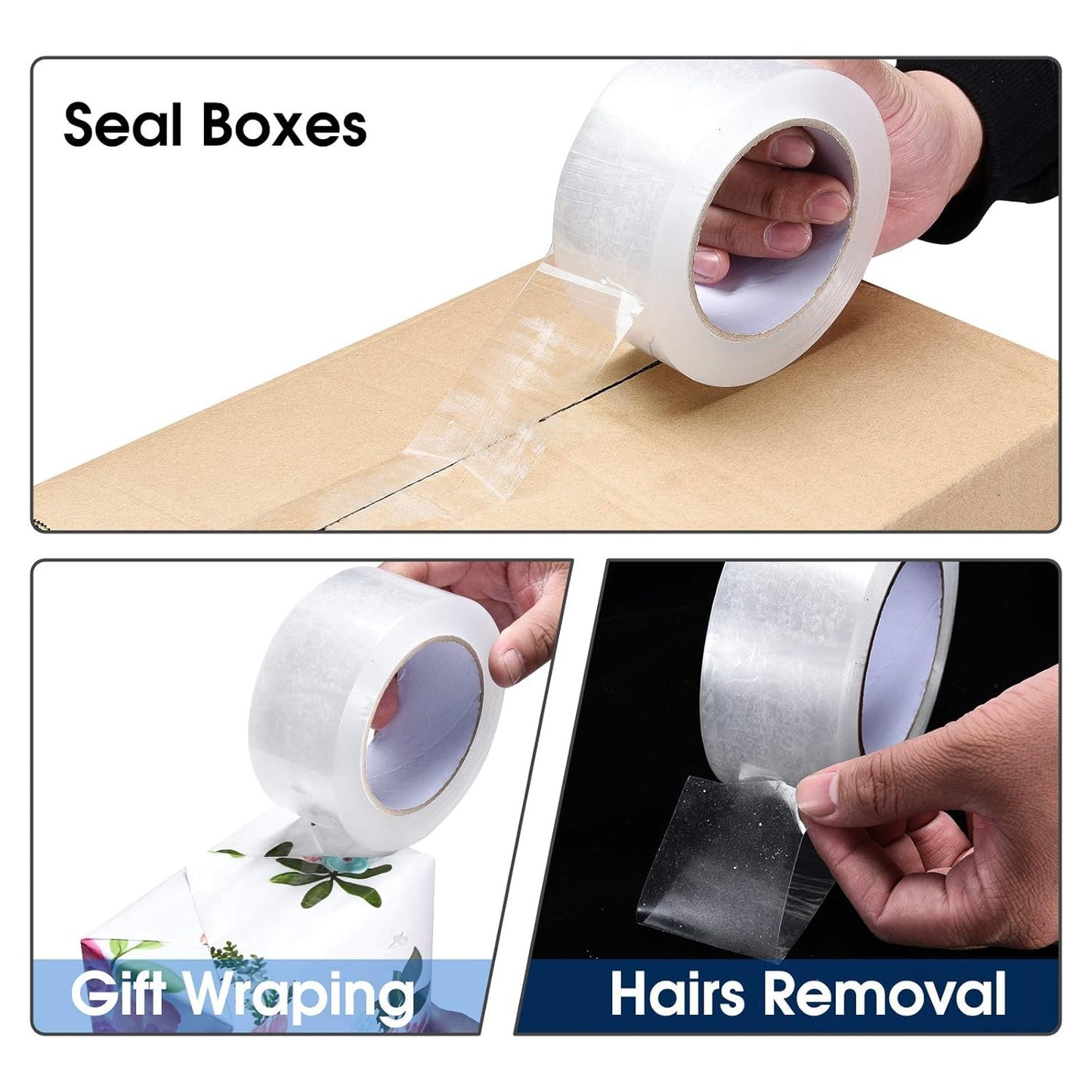 Pacific Mailer Clear Packing Tape, Heavy Duty Packaging Carton Tape for Shipping Packaing Moving Sealing, 2 Inch Wide, 2.7mil Thickness, 65 Yards Per Roll [Pack of 18]
