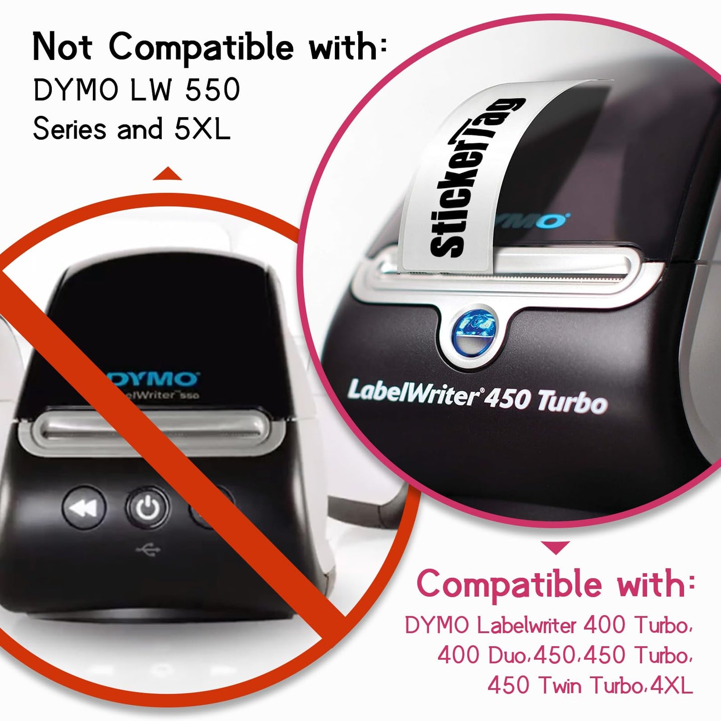 StickerTag 12 Rolls Replacement for DYMO 30256 (2-5/16" x 4") Shipping Labels, Direct Thermal Labels Perforated Compatible with DYMO Labelwriter 450, 450 Turbo, 4XL, Rollo & Zebra Desktop Printers