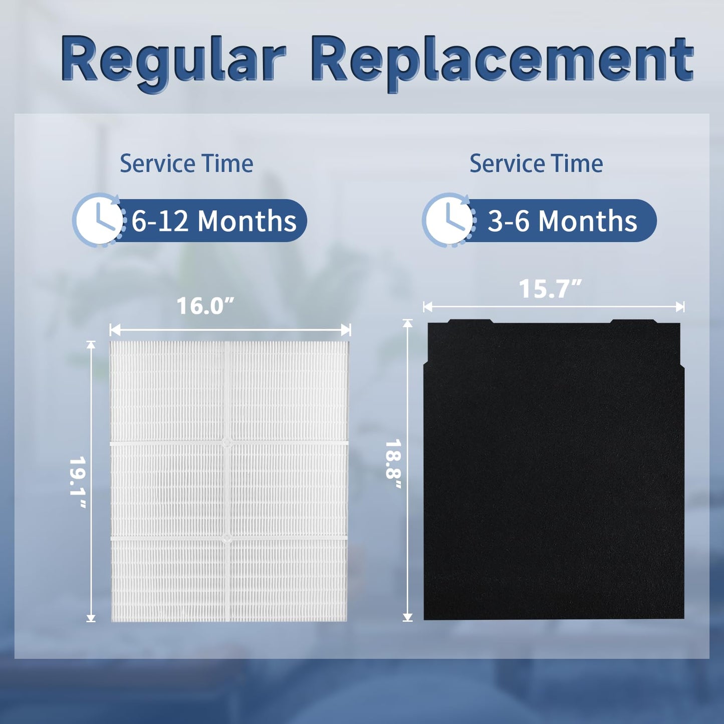 Funmit AP510 & AP450 Filter Replacement for Whirlpool Whispure AP51030K AP51030KB AP45030K WP500 WP1000 1183054K 8171434K Air Purifiers, 1 High Efficiency Filter and 4 Activated Carbon Filter