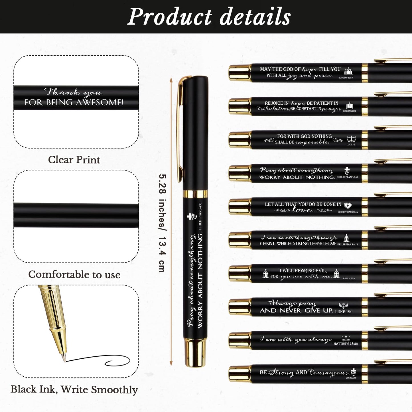 Kosiz 30 Set / 60 Pcs Fathers Day Christian Gift Bulk with Pocket Spiral Religious Notebook with Sticky Notes Bible Verse Pens Prayer Journal Gifts for Church Men Women Sunday School Teacher (Black)