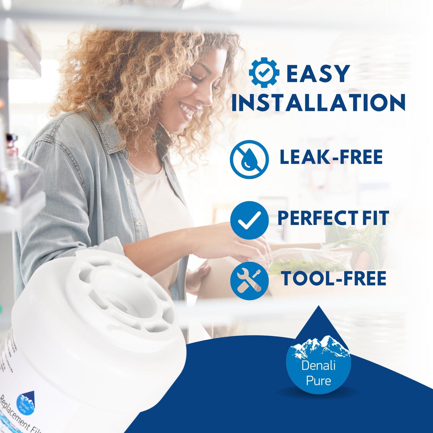 3-Pack Replacement for General Electric MWF Refrigerator Water Filter - Compatible with General Electric MWF Fridge Water Filter Cartridge