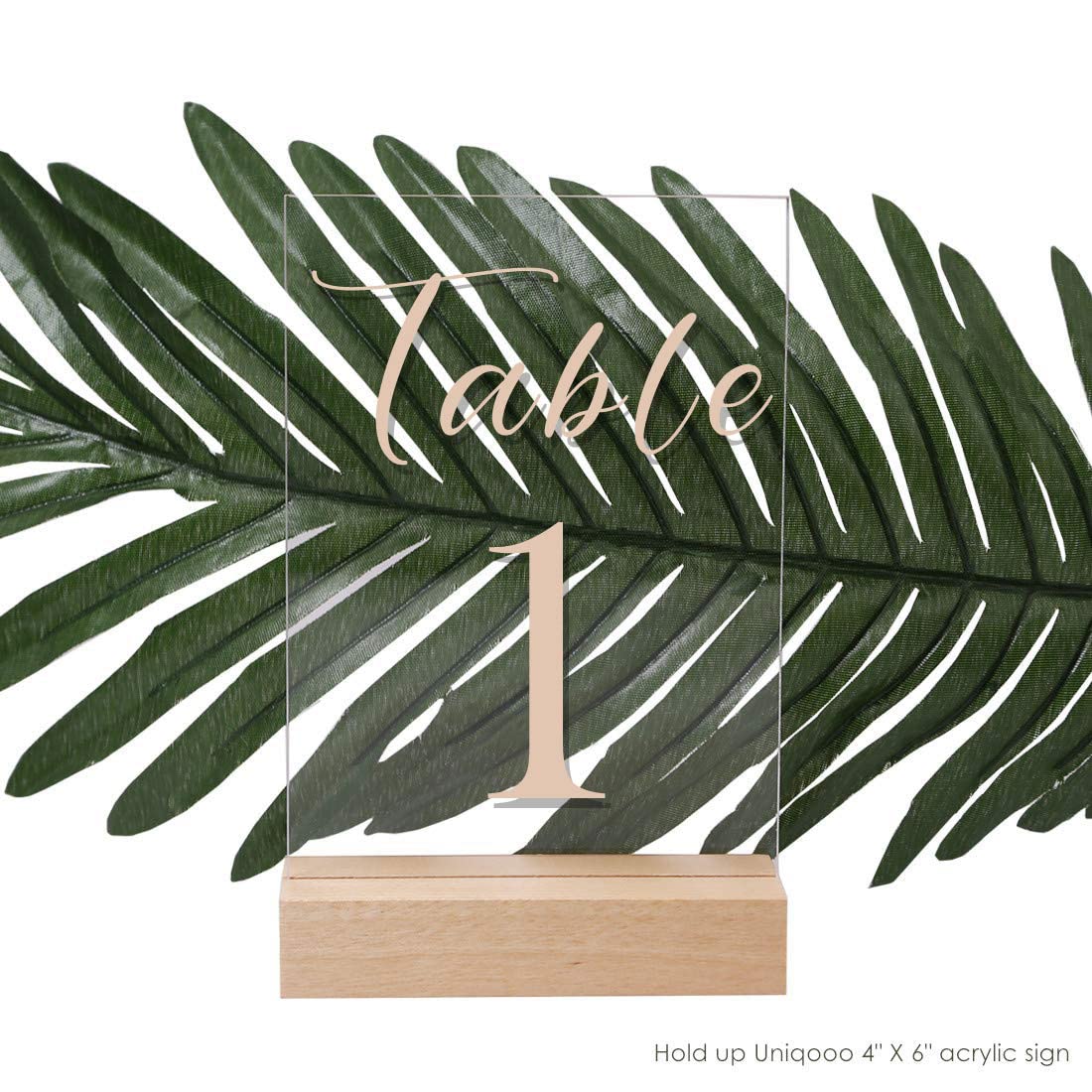 UNIQOOO 20 Pack 4" Birch Wood Stands for Wedding Acrylic Sign, Wood Table Number Holders for 1/8 Thick Acrylic Sheets | Wedding Display Stand, Card Holder, Great for Bar Menu, Retail Sign, Party and Events