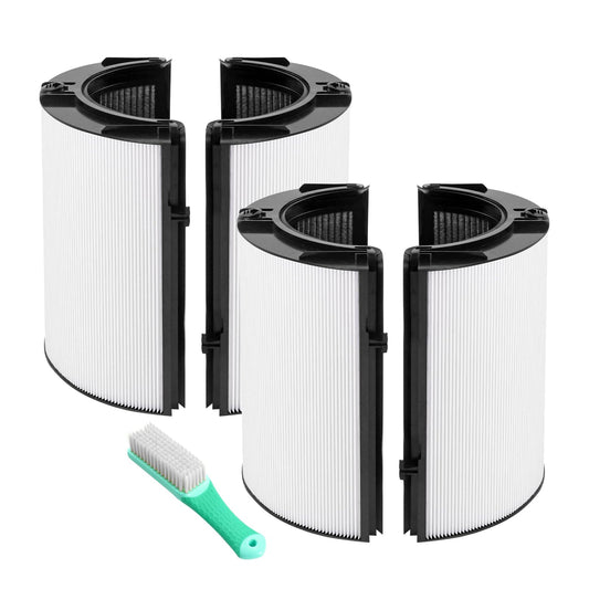 360° Combi Glass Efficient and Activated Carbon Filter Fit For Dyson TP07 HP07 TP10 HP10 TP06 HP06 TP04 HP04 PH01 PH02 PH03 PH04 TP09 HP09 Air Purifier, 2-in-1 Replacement Filter, 2 Pack