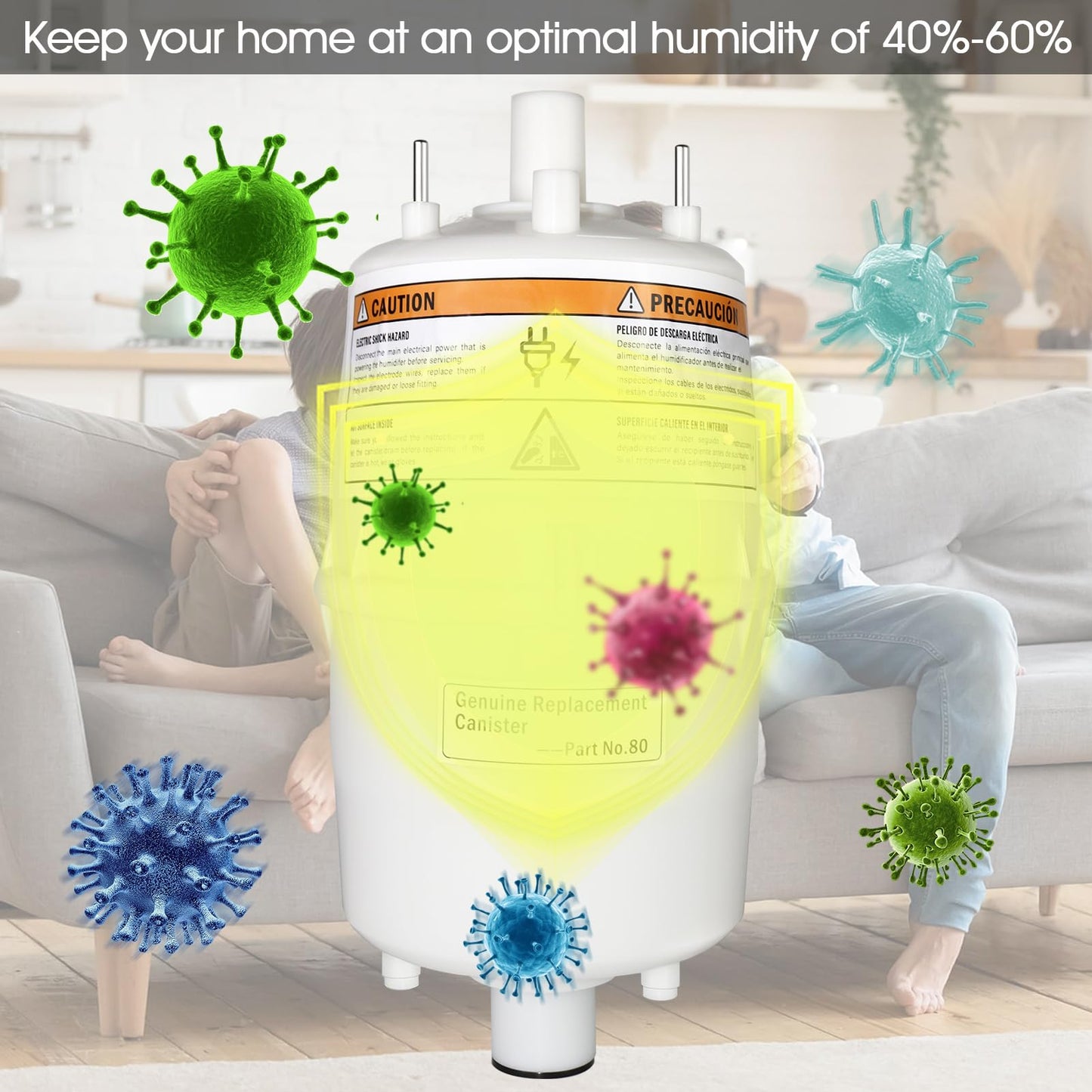 CLLOMAGY 800 Replacement Canister for AprilAire Steam Humidifier Model 800 865,80 Canister Replacement for AprilAire 800 Steam Humidifier Whole House