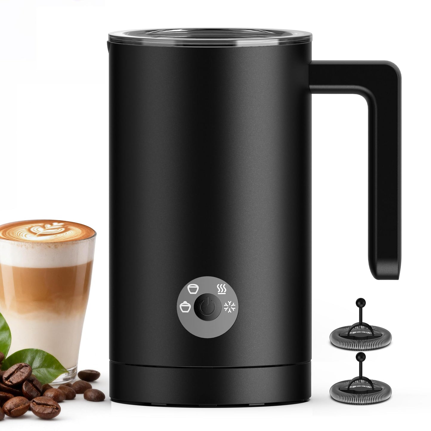 Kourice 4-in-1 Electric Milk Frother & Steamer – Automatic Frother Machine, Barista-Style Hot & Cold Foam for Lattes, Cappuccinos, Iced Coffee, Quiet, One-Touch, Easy to Clean