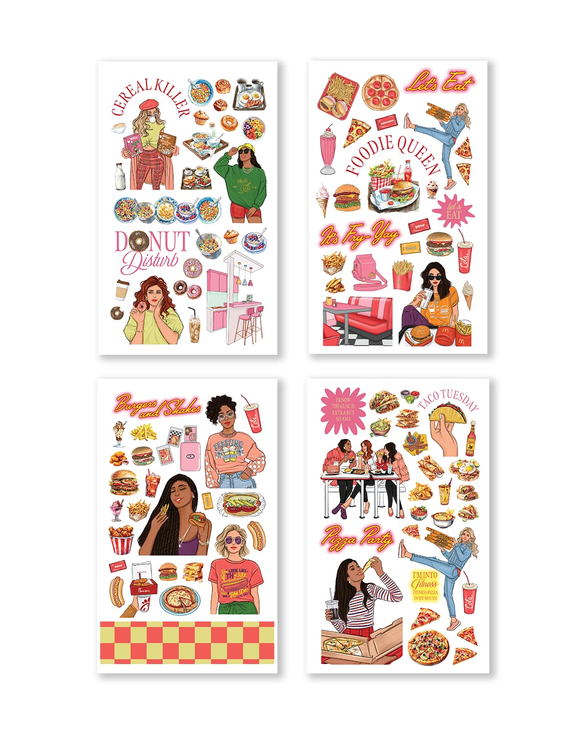 Rongrong Foodie Queen Planner Stickers Book for Planners, Calendars, Journals and Projects – Premium Quality Hand Drawn Transform Your Meal Planning - Scrapbook Stickers – 25 Pages