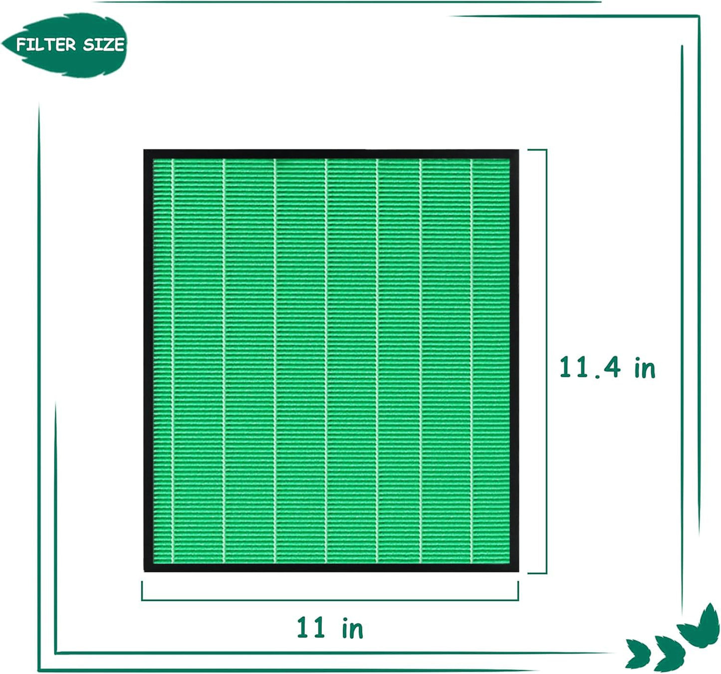 Asheviller Airmega 250/250S Filter Replacement, Compatible with Coway Airmega 250S and Coway Airmega 250 Air Purifier, Max 2 Green True HEPA and Active Carbon Filter, 2 Pack
