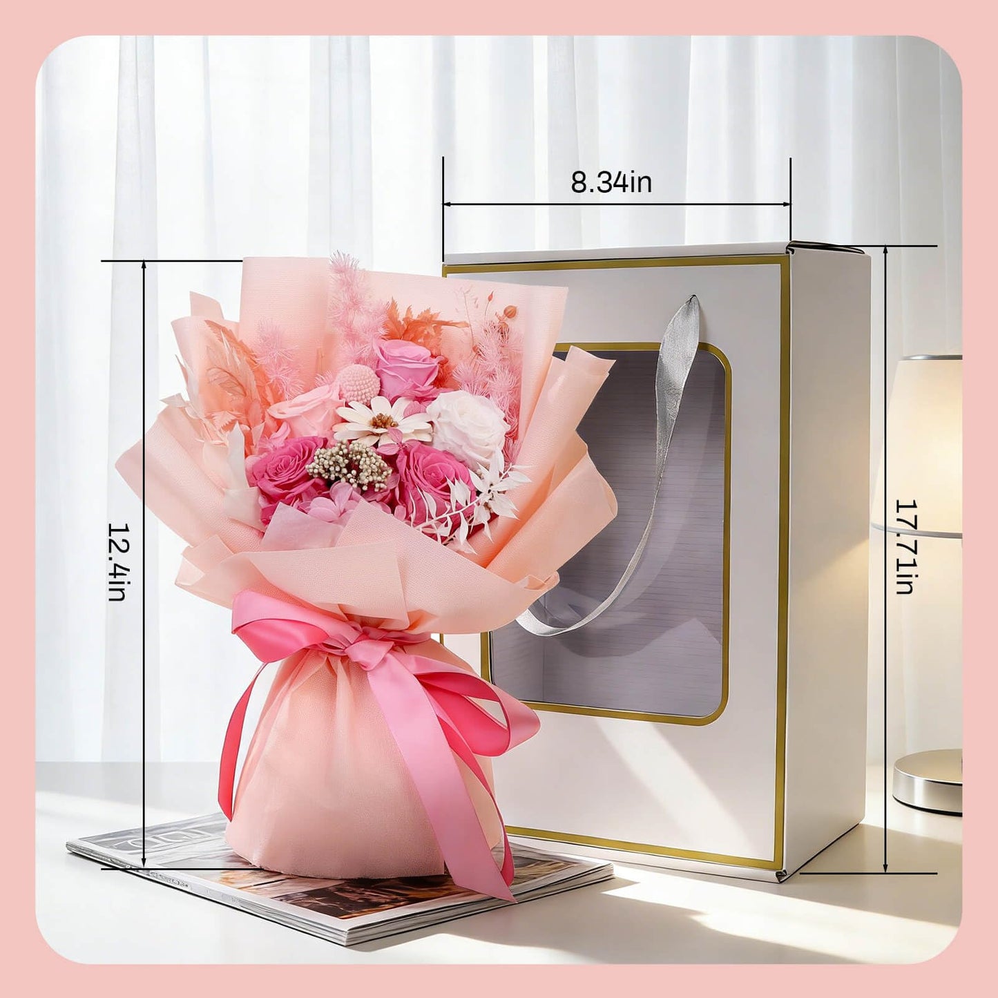 Birthday Gifts for Women Flowers for Delivery Forever Preserved Rose Flowers Fresh Bouquet Anniversary Mothers Day Gifts for Mom Grandma Wife Sister Friend Her