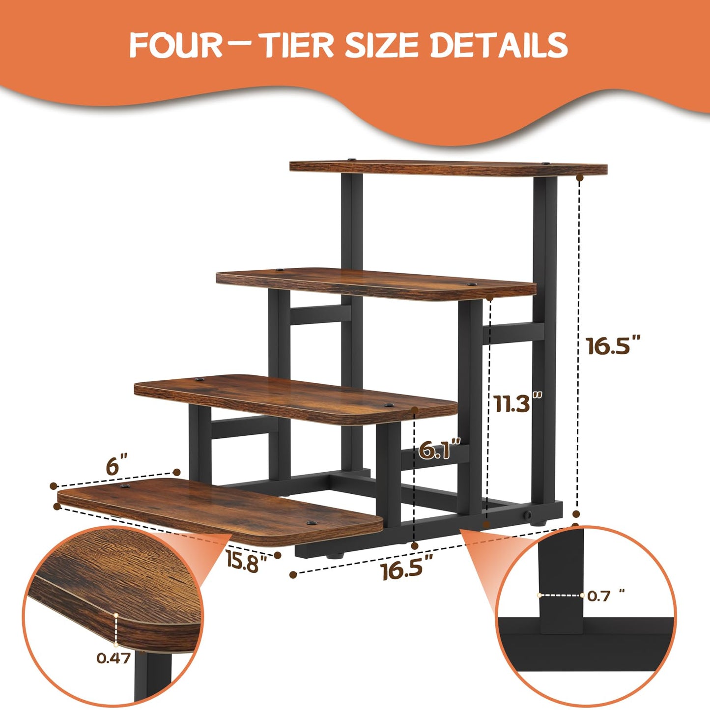 LZelriy Cupcake Stand, 4 Tier Cupcake Stand for 50 Cupcakes, Set of 2 Rustic Wood & Metal Dessert Table Display Stand, Stepped Cupcake Tower, Dessert Riser for Wedding, Party & Farmers Market