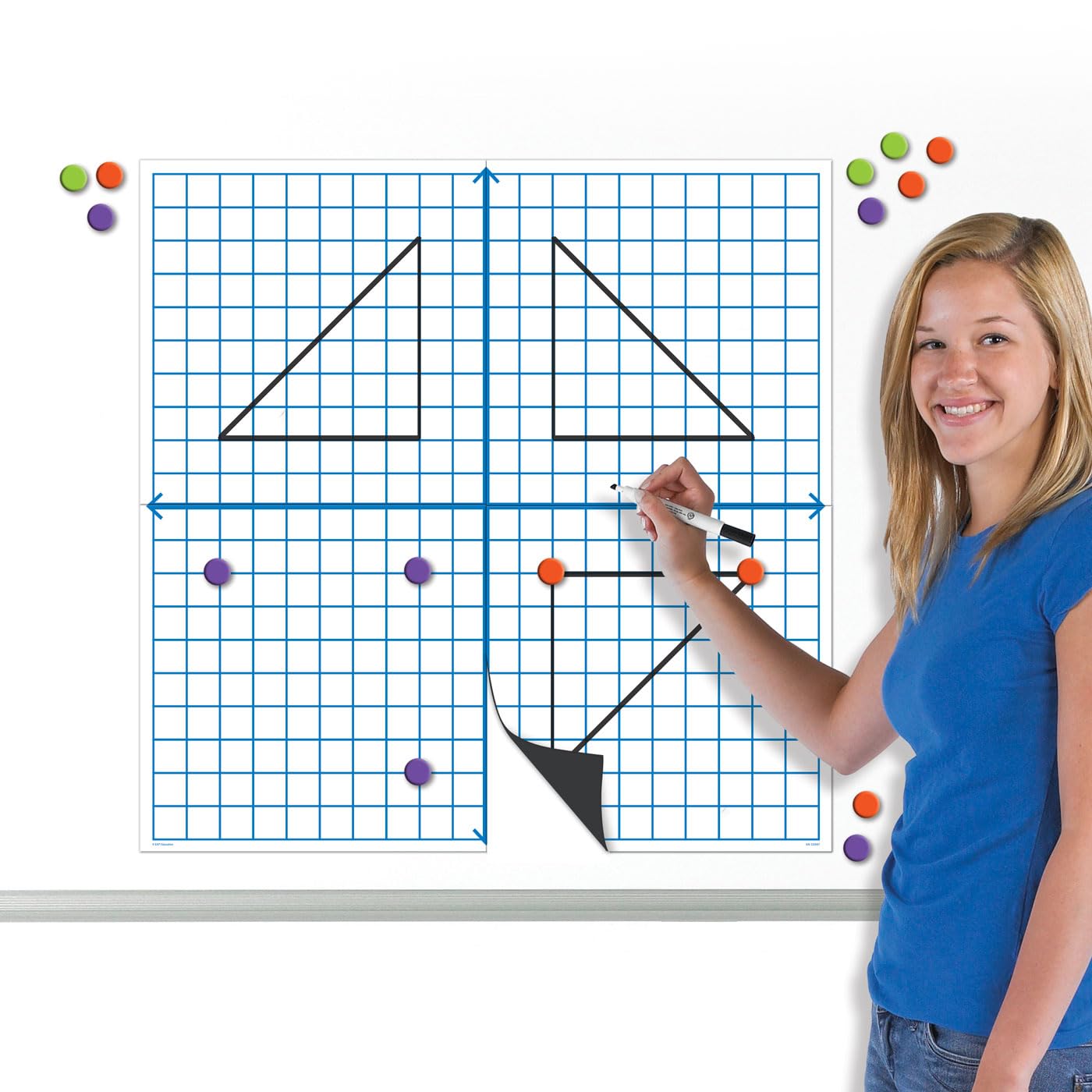 EAI Education Magnetic Demonstration X-Y Coordinate Grid with Counters