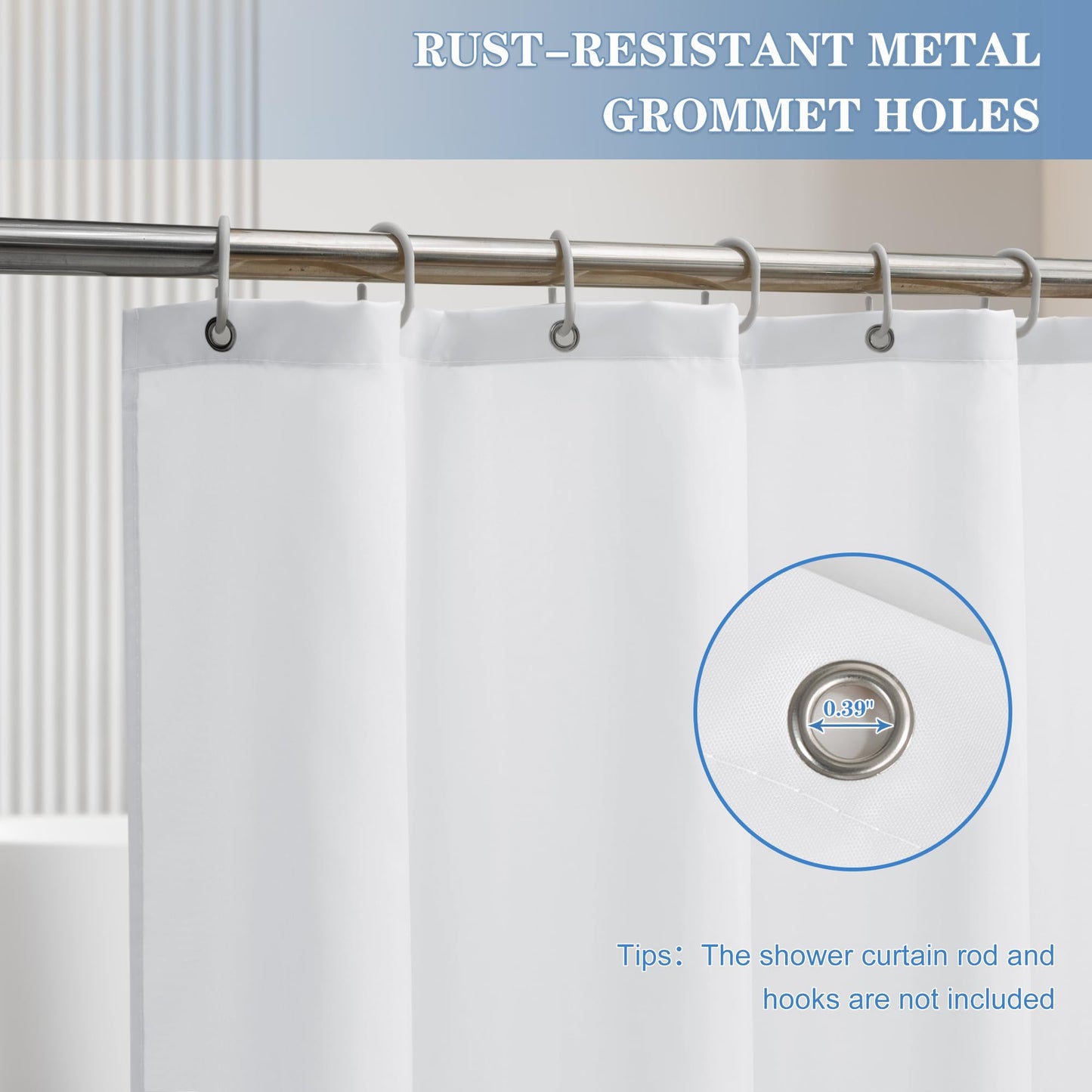 Nasitos Fabric Shower Curtain Liners 4 Pack - W72 x H72 - Washable & Water Resistant Cloth Shower Liner for Bathroom, Soft Hotel Quality, Standard Size (White, Include 8 Separate Magnets)