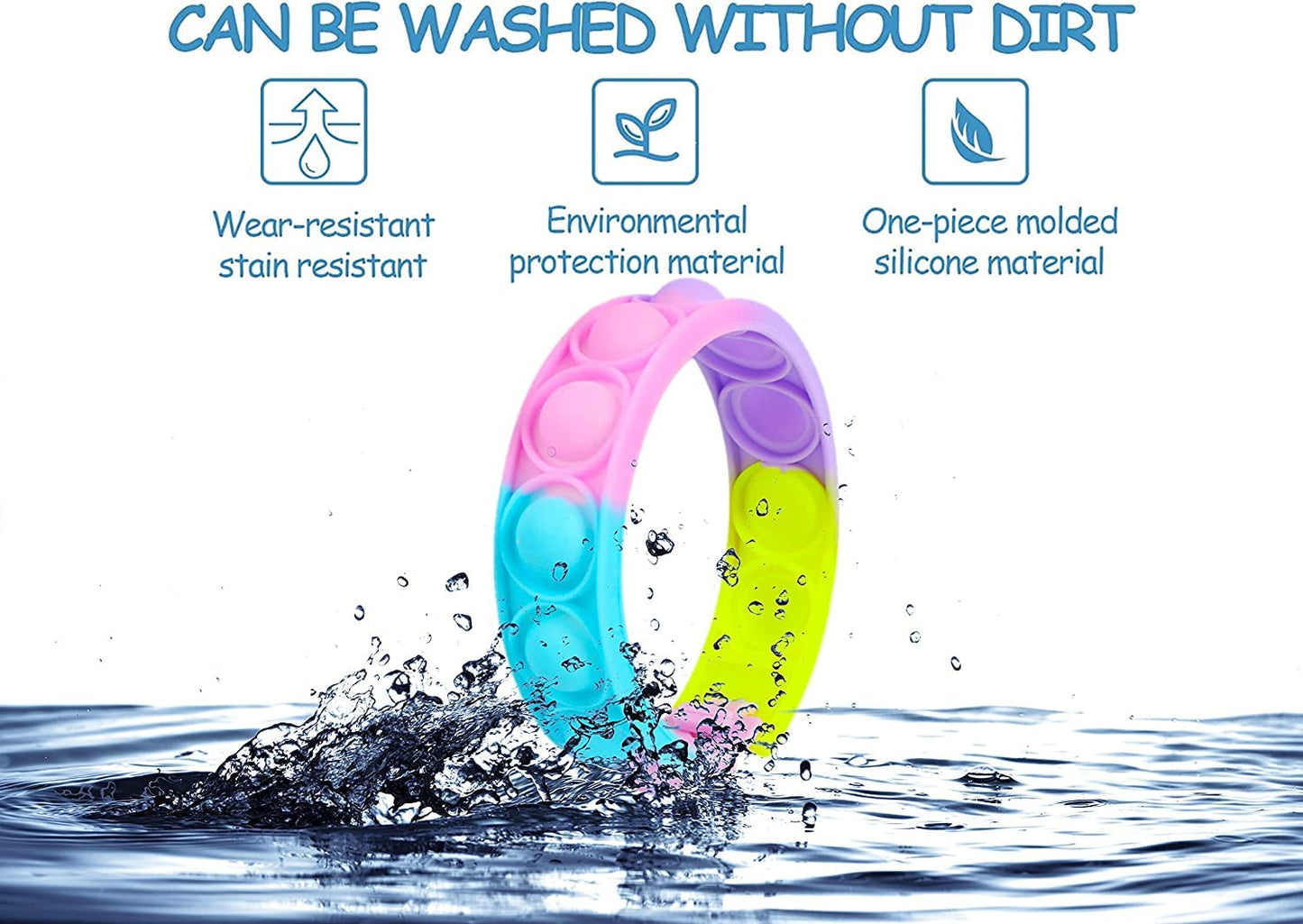 120 Pcs Pop Bracelet Bubble Fidget Sensory Toys for Party Favors, Pop Keychain Bulk for Classroom Prizes, Easter Egg Basket Stuffers Christmas Valentine Gifts for Kids Students