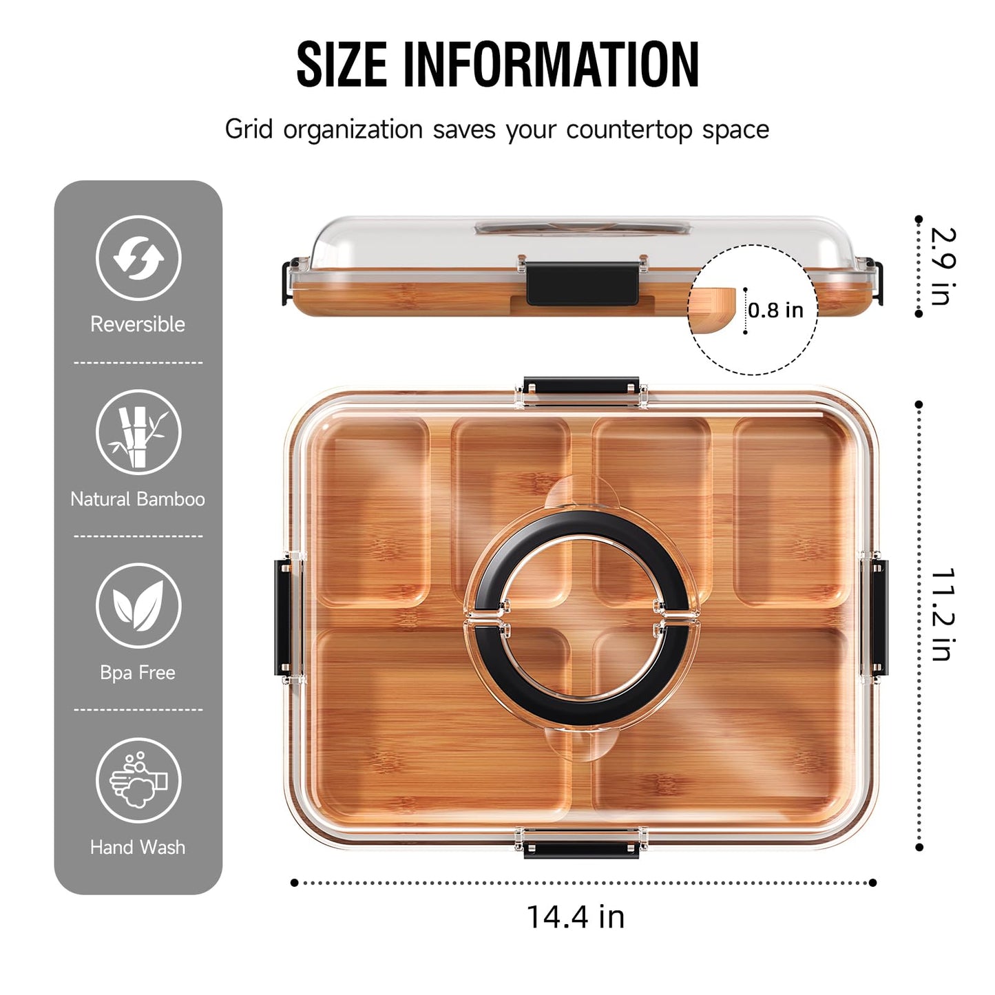 Renmxj Charcuterie Board with Clear Lid, Travel Portable Cheese Board Charcuterie Boxes Cutting Boards for Kitchen, House Warming Gifts New Home, Gifts for Women (Black, 6 Compartments)