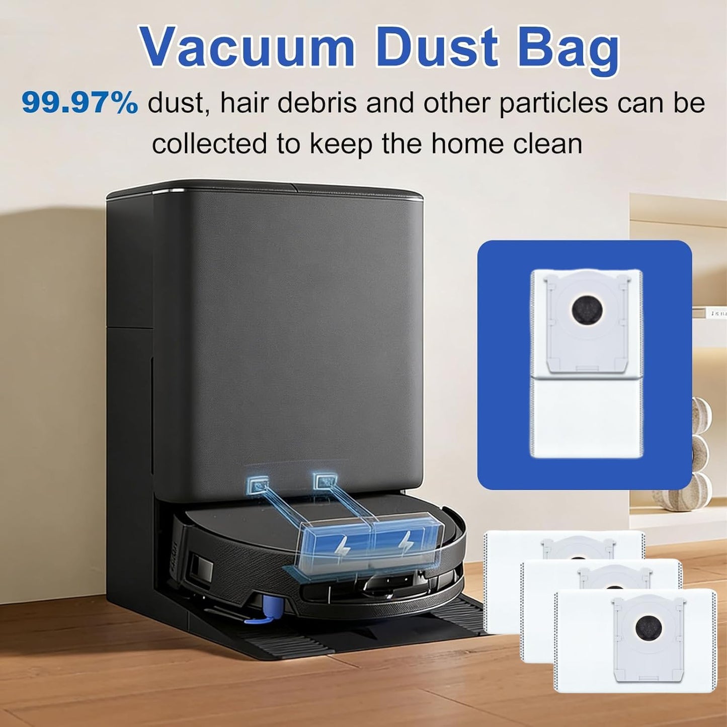 19 Pcs Accessories for ECOVACS DEEBOT T90 Omni / T90 PRO Omni Vacuum Cleaner Replacement Parts, 1 Main Brush, 2 Mop Roller, 4 HEPA Filter, 4 Dust Bag, 6 Side Brush, 1Cleaning Brush, 1 Screwdriver