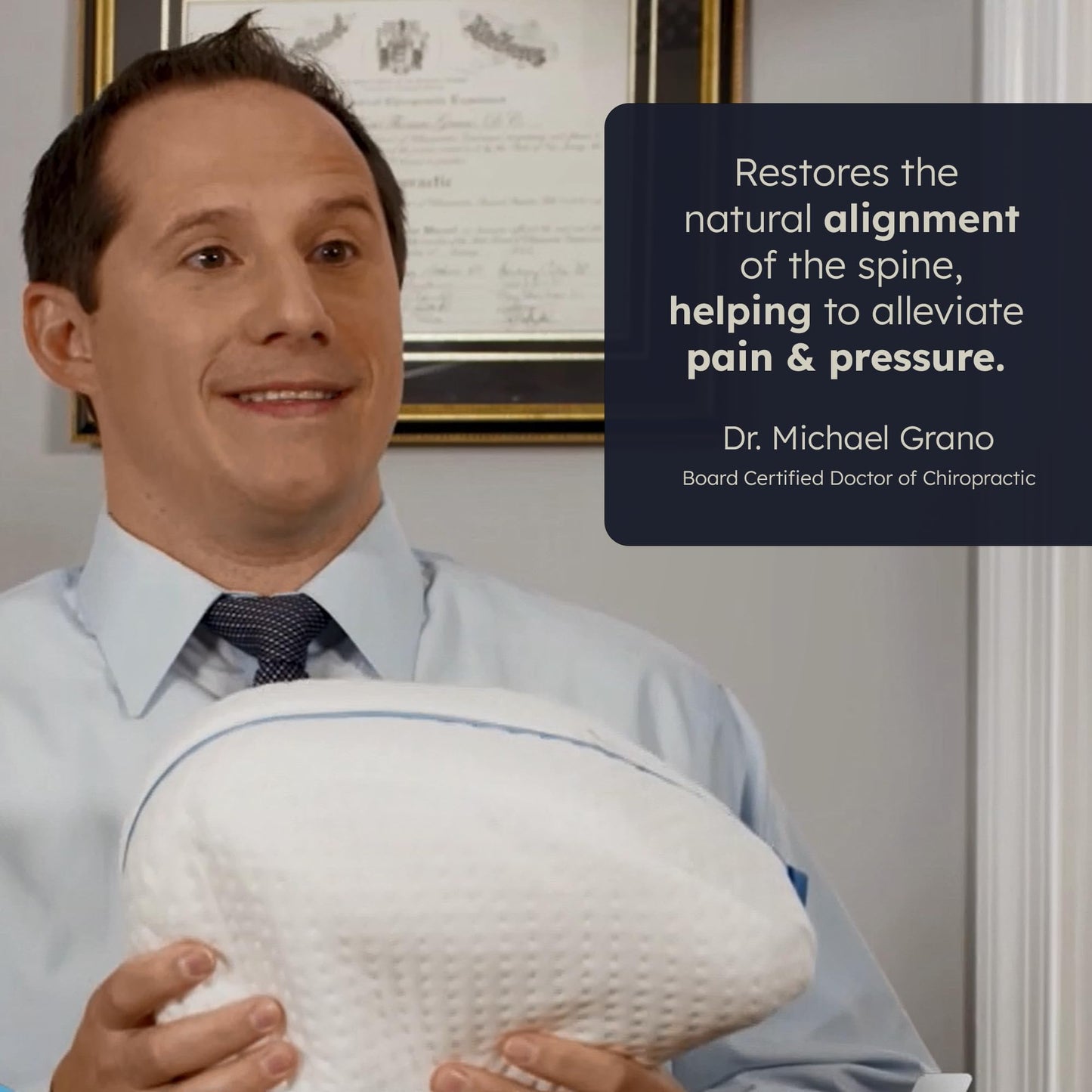 Contour Legacy Leg & Knee Foam Support Pillow for Side Sleepers Soothing Relief for Back, Hips, Knees, Joints, Nerves & Muscles - Includes Removable 18" Strap