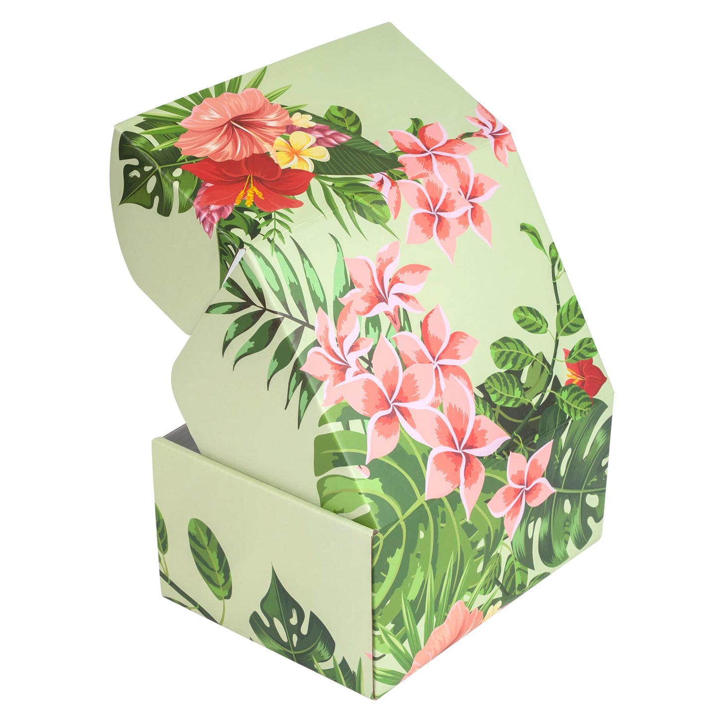 Soxuding Hawaiian Flower Shipping Boxes Pack of 25 - 8x6x4in Hawaiian Floral Gift Boxes Small Cardboard Corrugated Mailer Shipping Boxes for Small Business Packaging Shipping Mailing