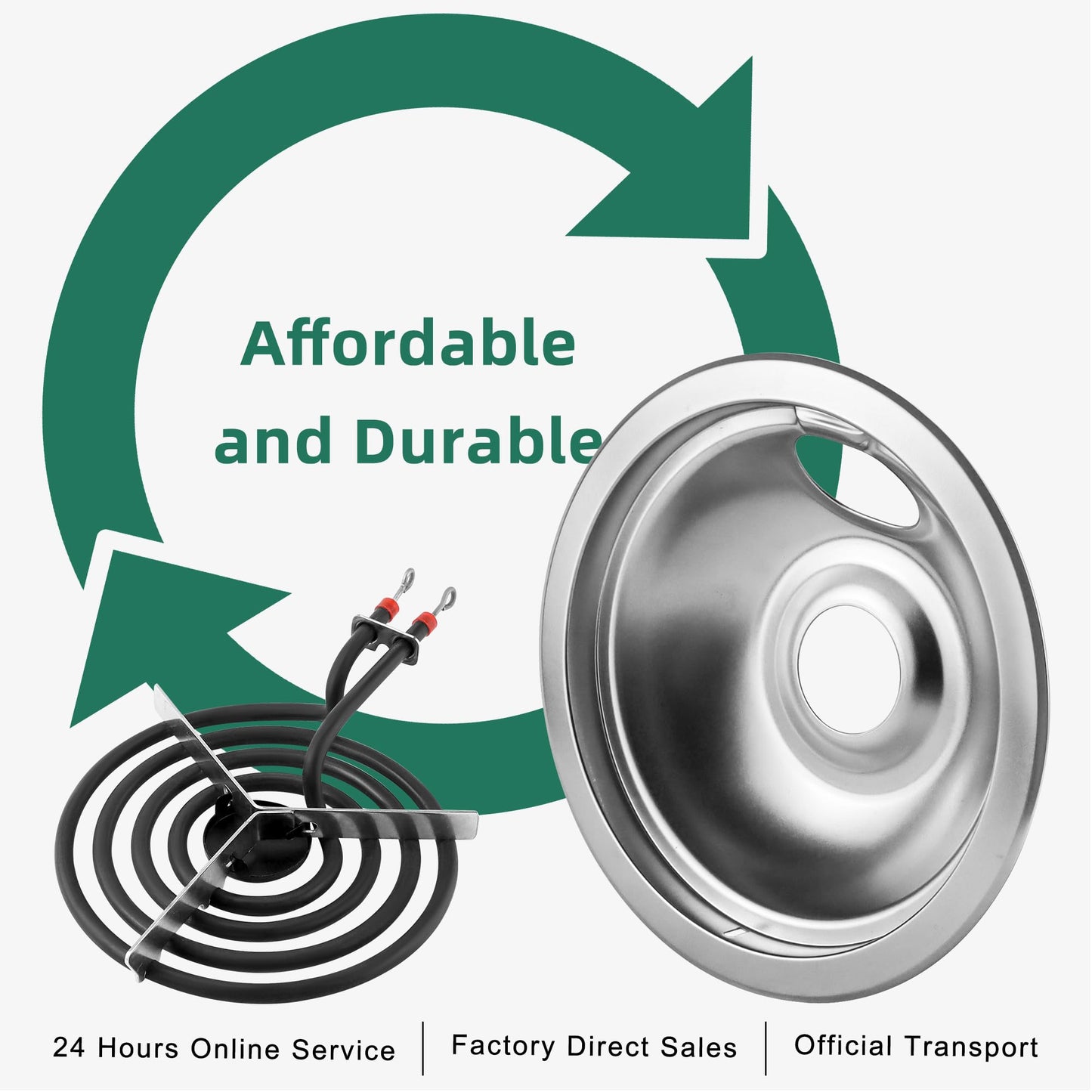 WB31T10010(6") and WB31T10011(8") Replacement Drip Pans/Stove Burner Drip Pan and Electric Stove Burner Replacement MP15YA(6") MP21YA(8") Compatible for Frigi-daire Ken-more Range Oven Stove-by MIFLUS